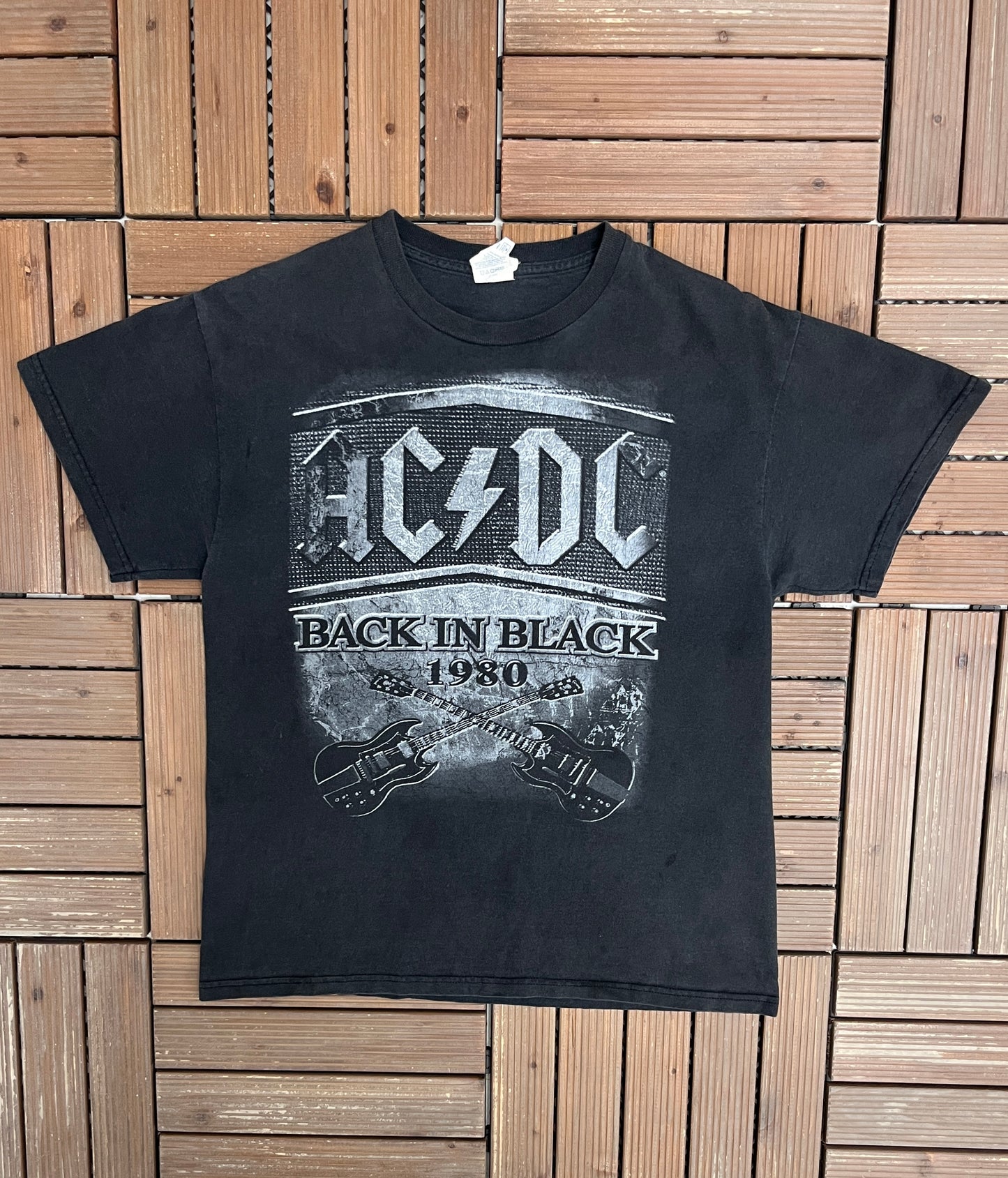 AC/DC Back in Black Graphic Tee | Size Medium | Vintage 2000s Rock Band Black T-Shirt |