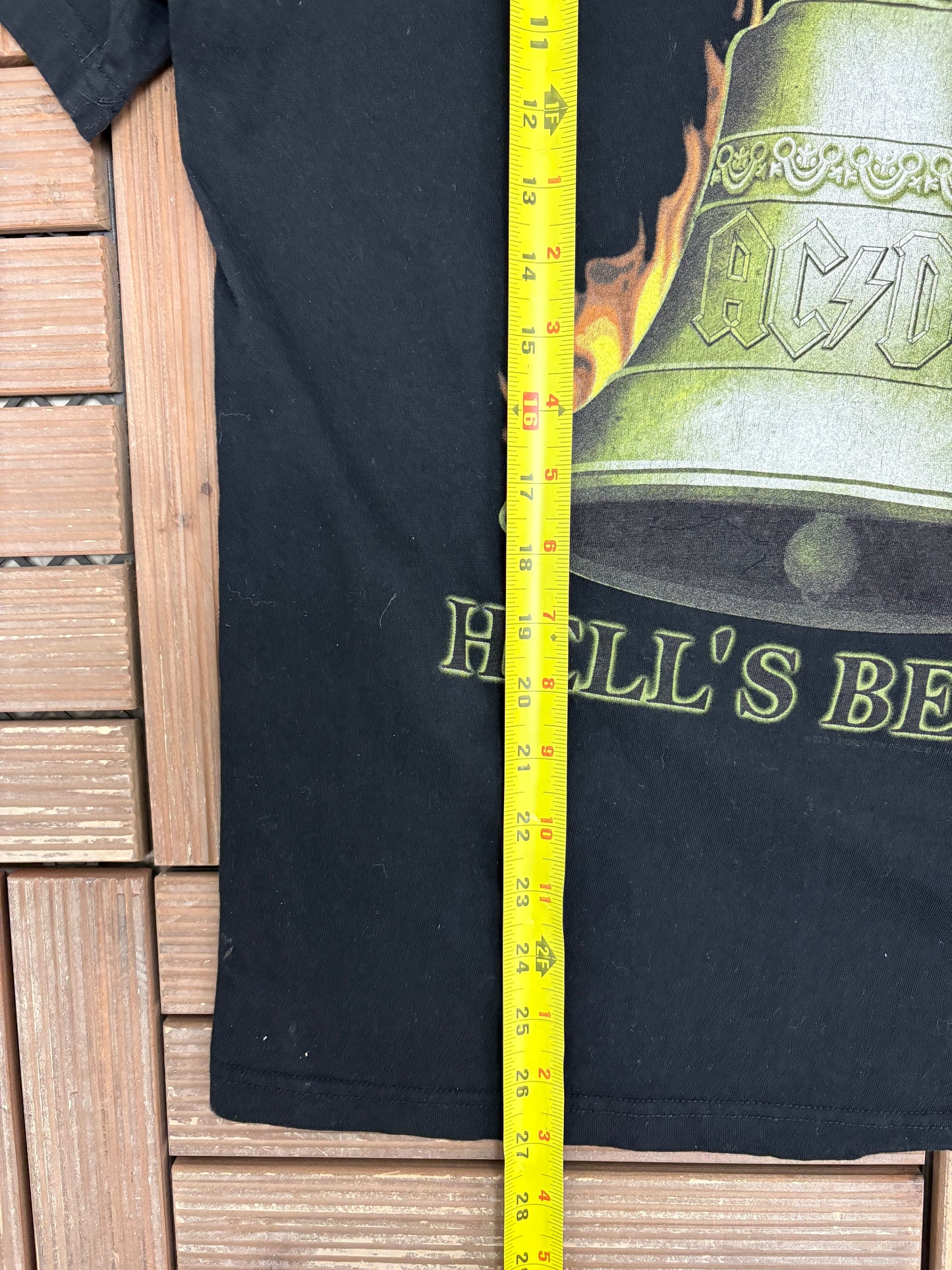 AC/DC Hell's Bells Graphic Tee | Size Large | Vintage 2000s Hard Rock Band Music Black T-Shirt |