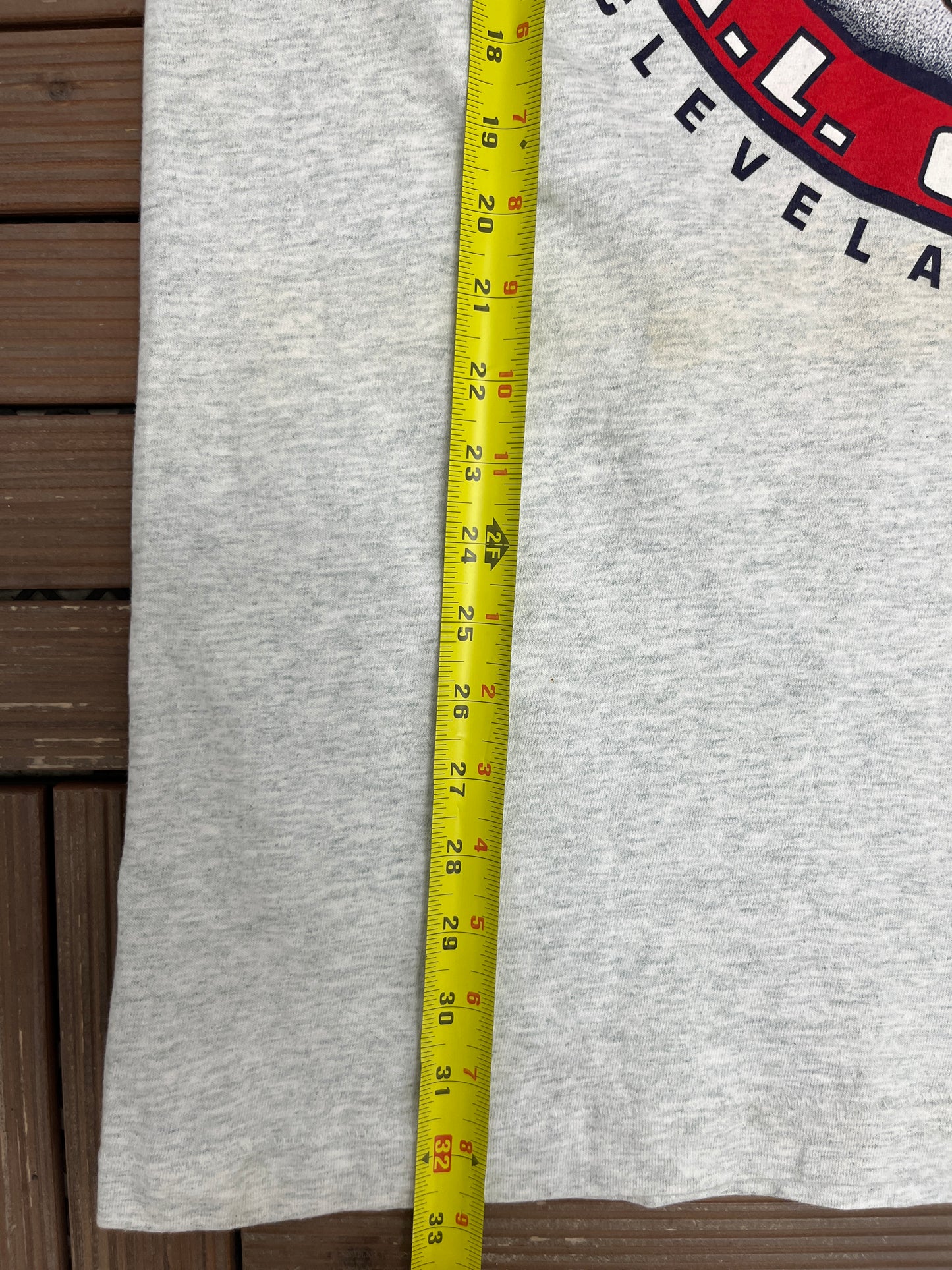 Cleveland Indians AL Central Champions Graphic Tee | Size X-Large | Vintage 1990s MLB Baseball Grey T-Shirt |