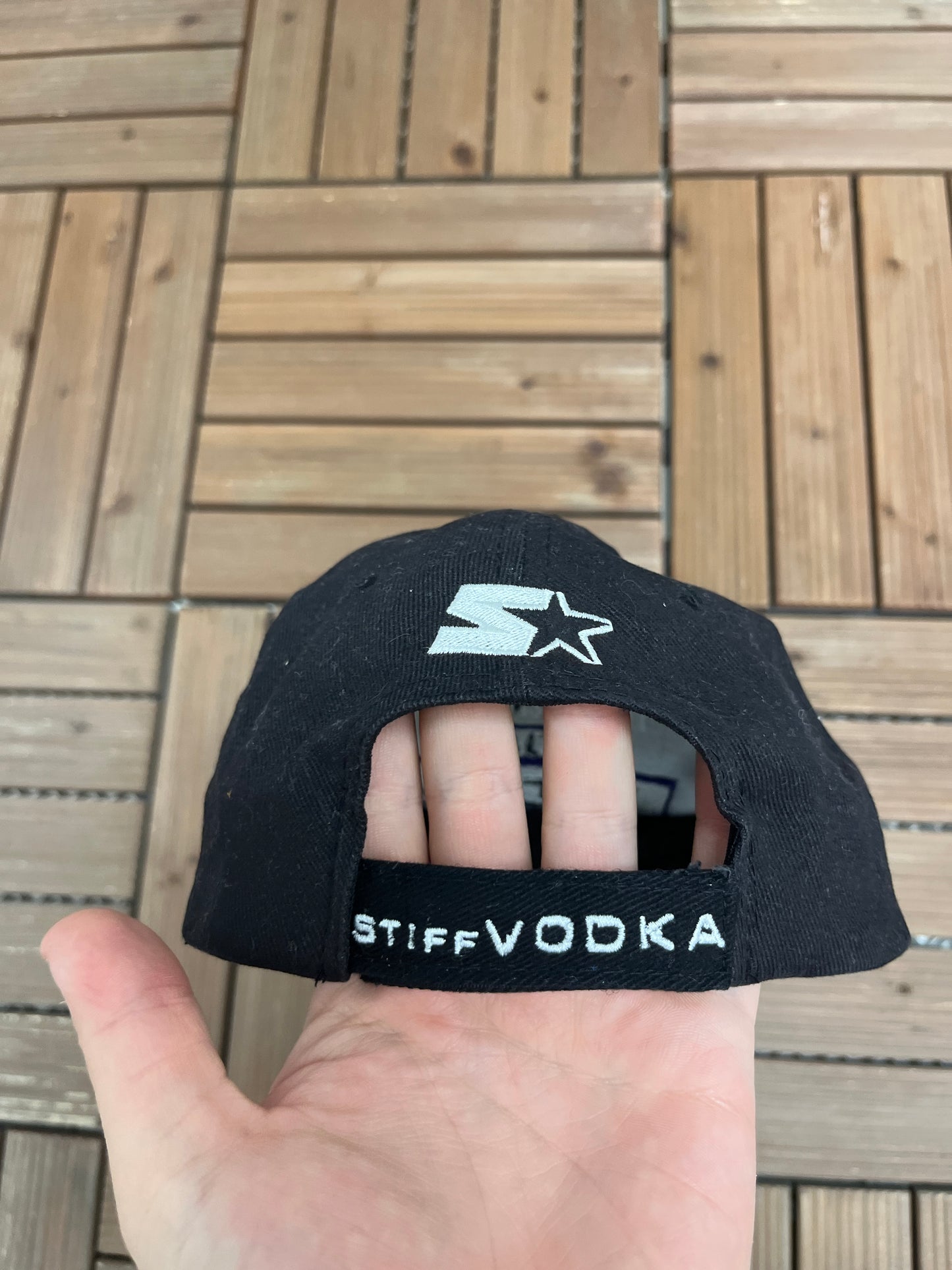 The Original Stiff Vodka Graphic Hat | Strap Back | Vintage 2000s Promotional Black Cap |