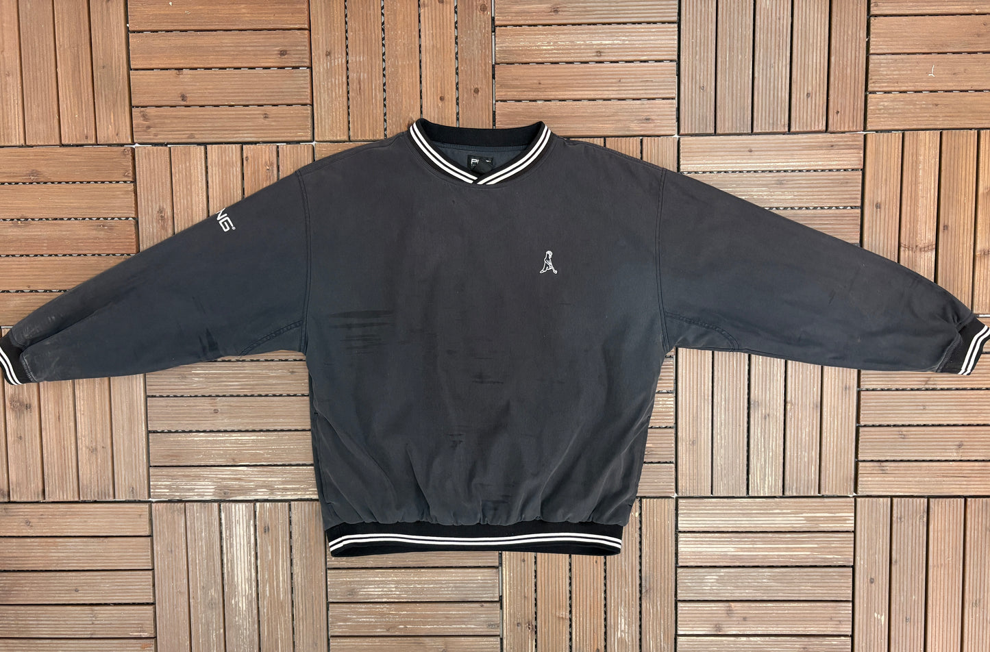 PING Collection Golf Graphic Windbreaker | Size X-Large | Vintage 2000s Golf Black Windbreaker |