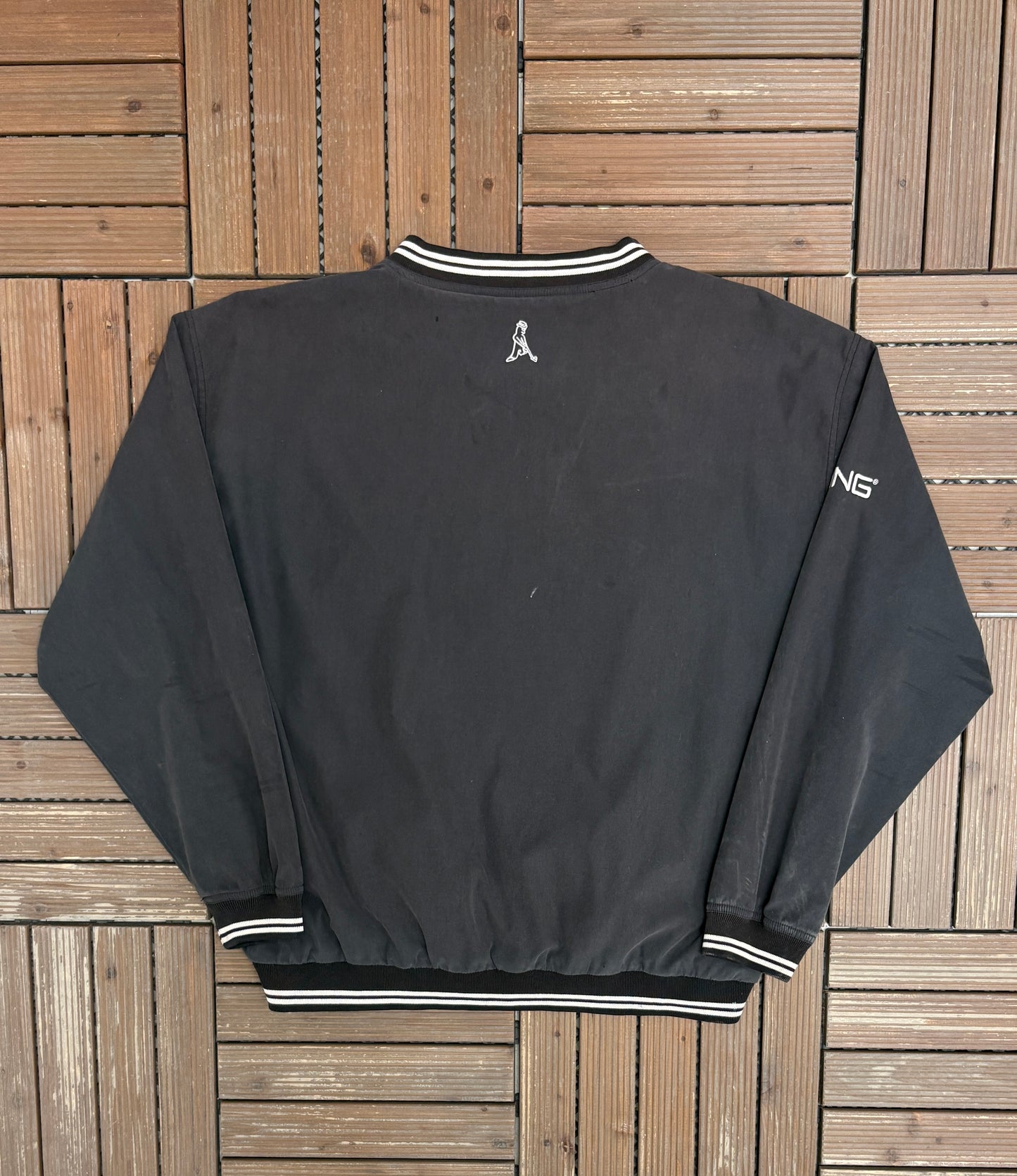 PING Collection Golf Graphic Windbreaker | Size X-Large | Vintage 2000s Golf Black Windbreaker |