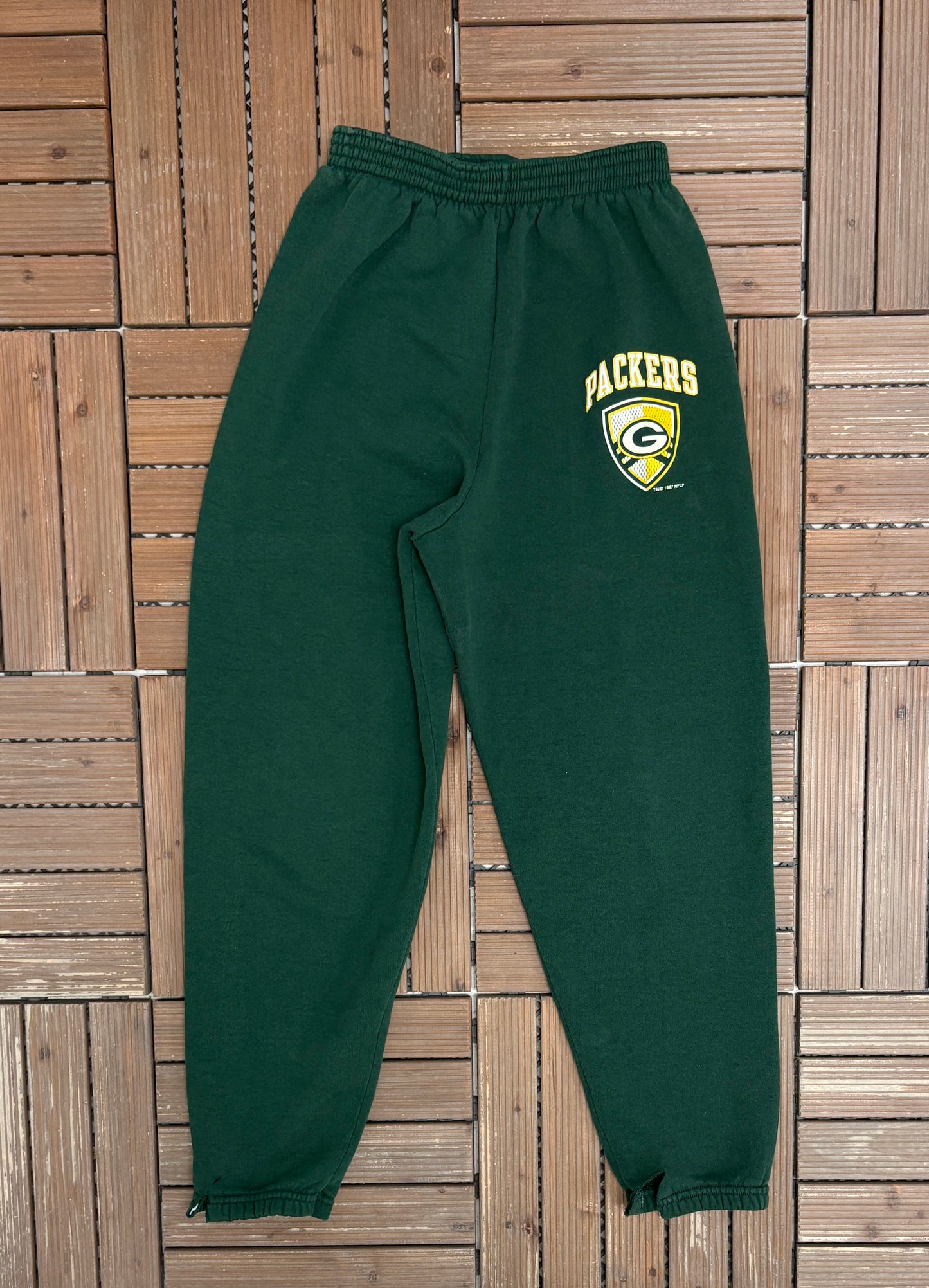 Green Bay Packers Graphic Sweat Pants | Size Small | Vintage 1990s NFL Football Sweat Pants |
