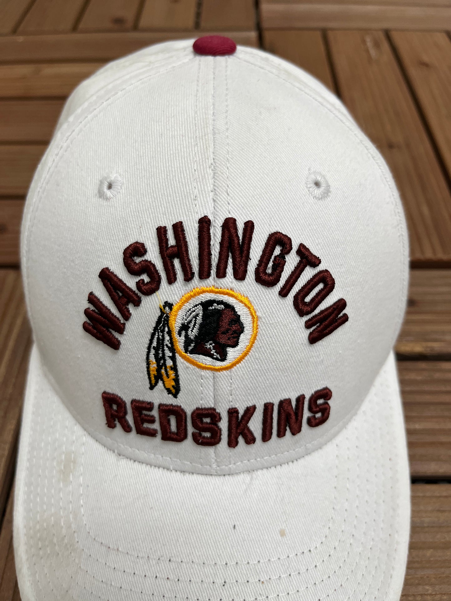 Washington Redskins Embroidered Graphic Hat | Strap Back | Vintage 2000s NFL Football White Cap |