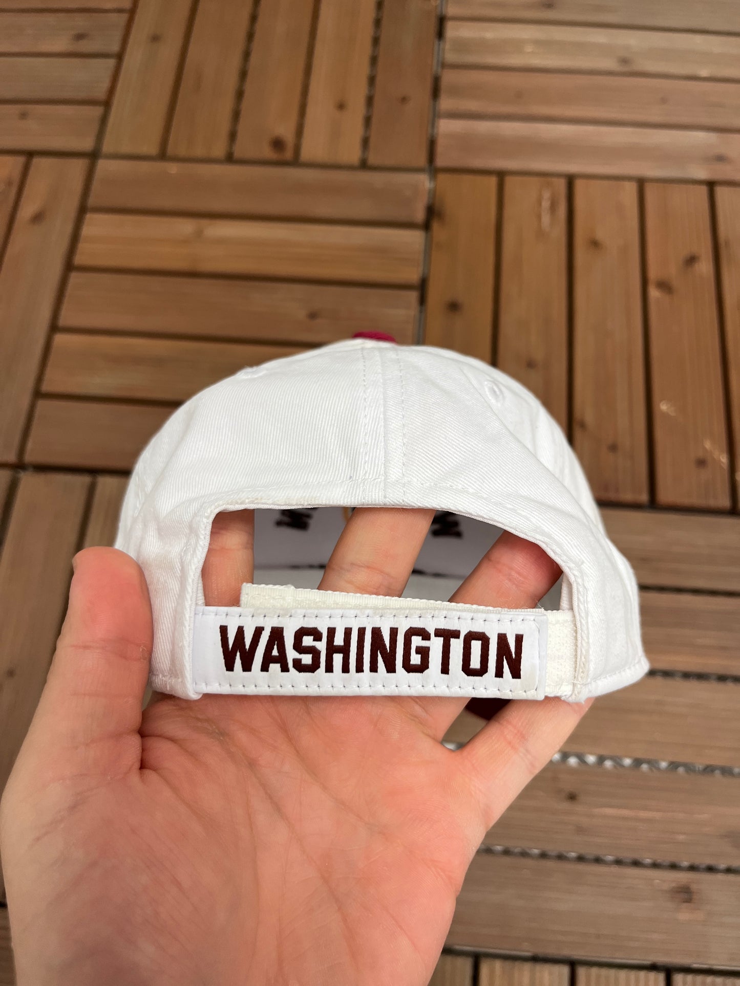 Washington Redskins Embroidered Graphic Hat | Strap Back | Vintage 2000s NFL Football White Cap |