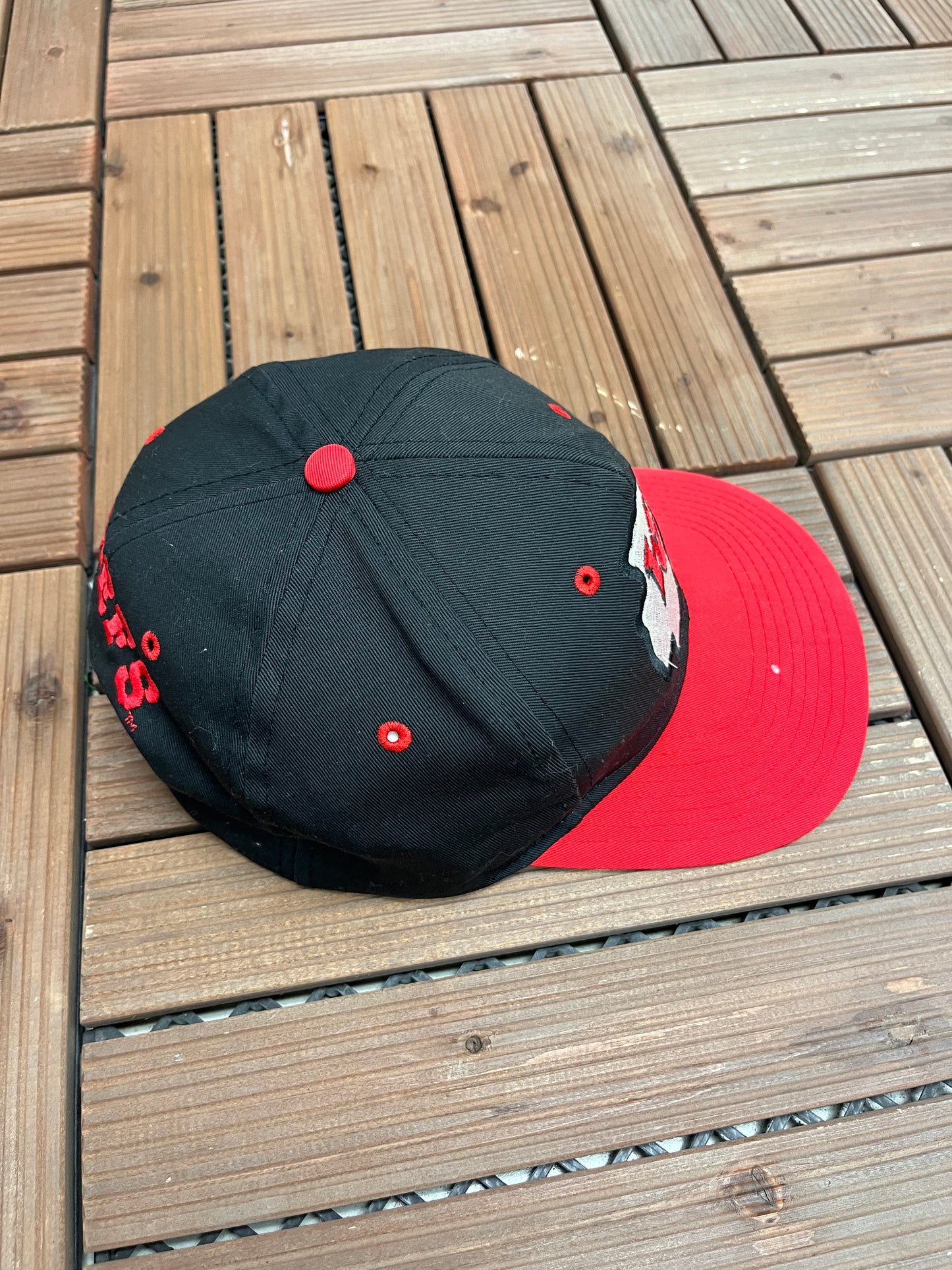 Kansas City Chiefs Embroidered Graphic Hat | Snap Back | Vintage 1990s NFL Football Black Cap |