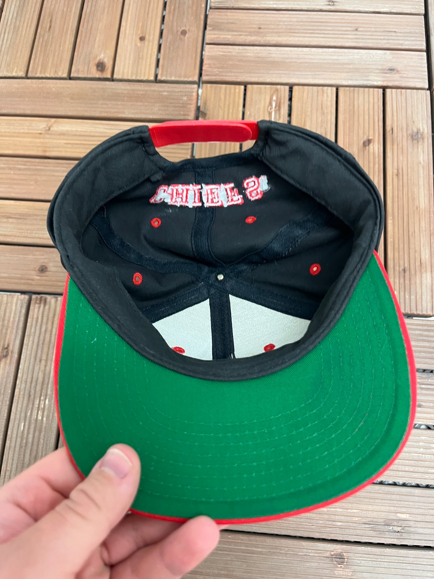 Kansas City Chiefs Embroidered Graphic Hat | Snap Back | Vintage 1990s NFL Football Black Cap |