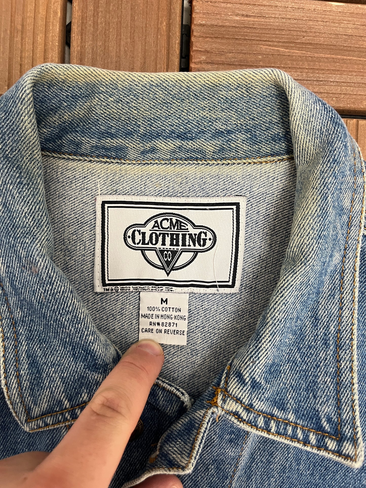 Tasmanian Devils Taz Denim Jacket | Size Medium | Vintage 1990s Blue Jean Jacket |