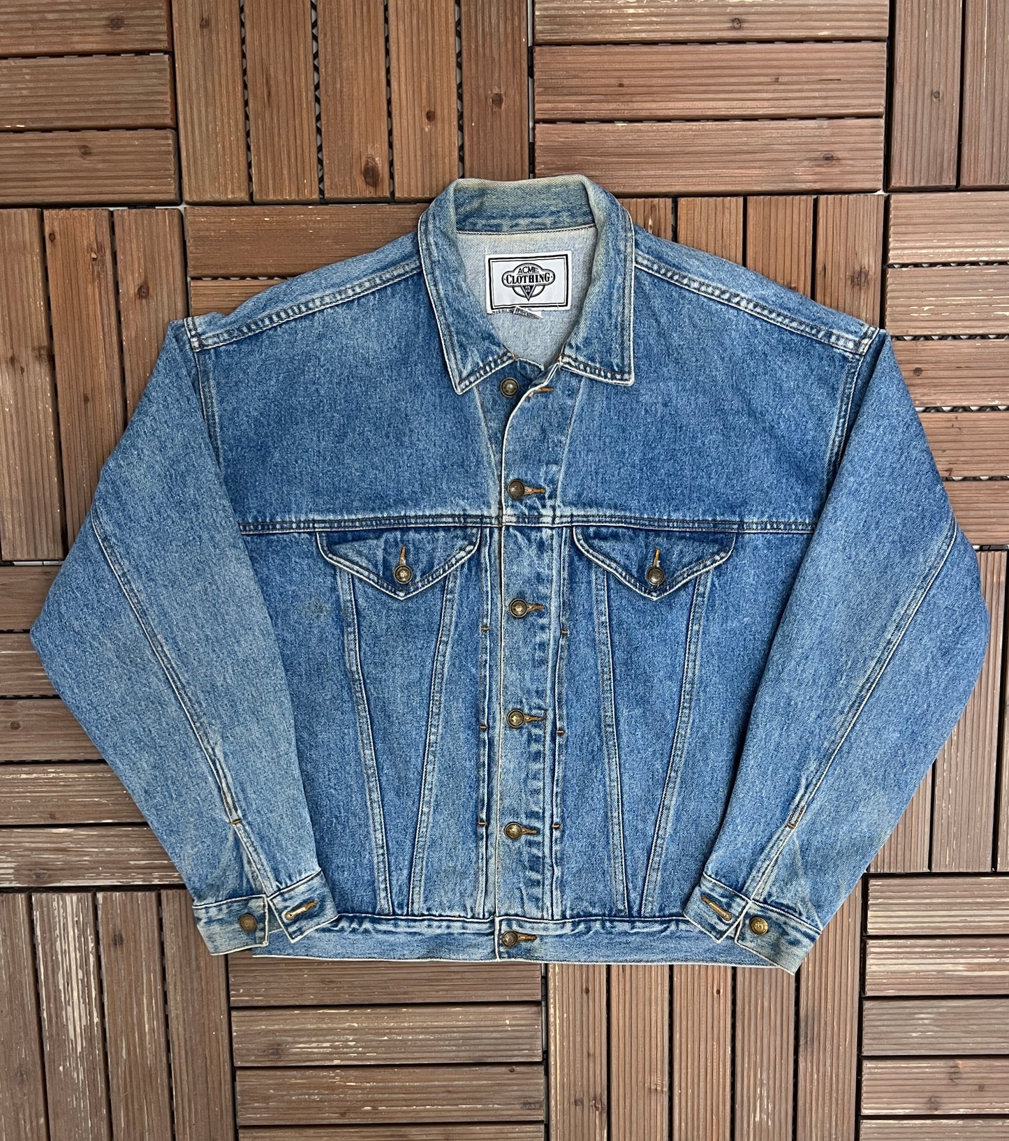 Tasmanian Devils Taz Denim Jacket | Size Medium | Vintage 1990s Blue Jean Jacket |