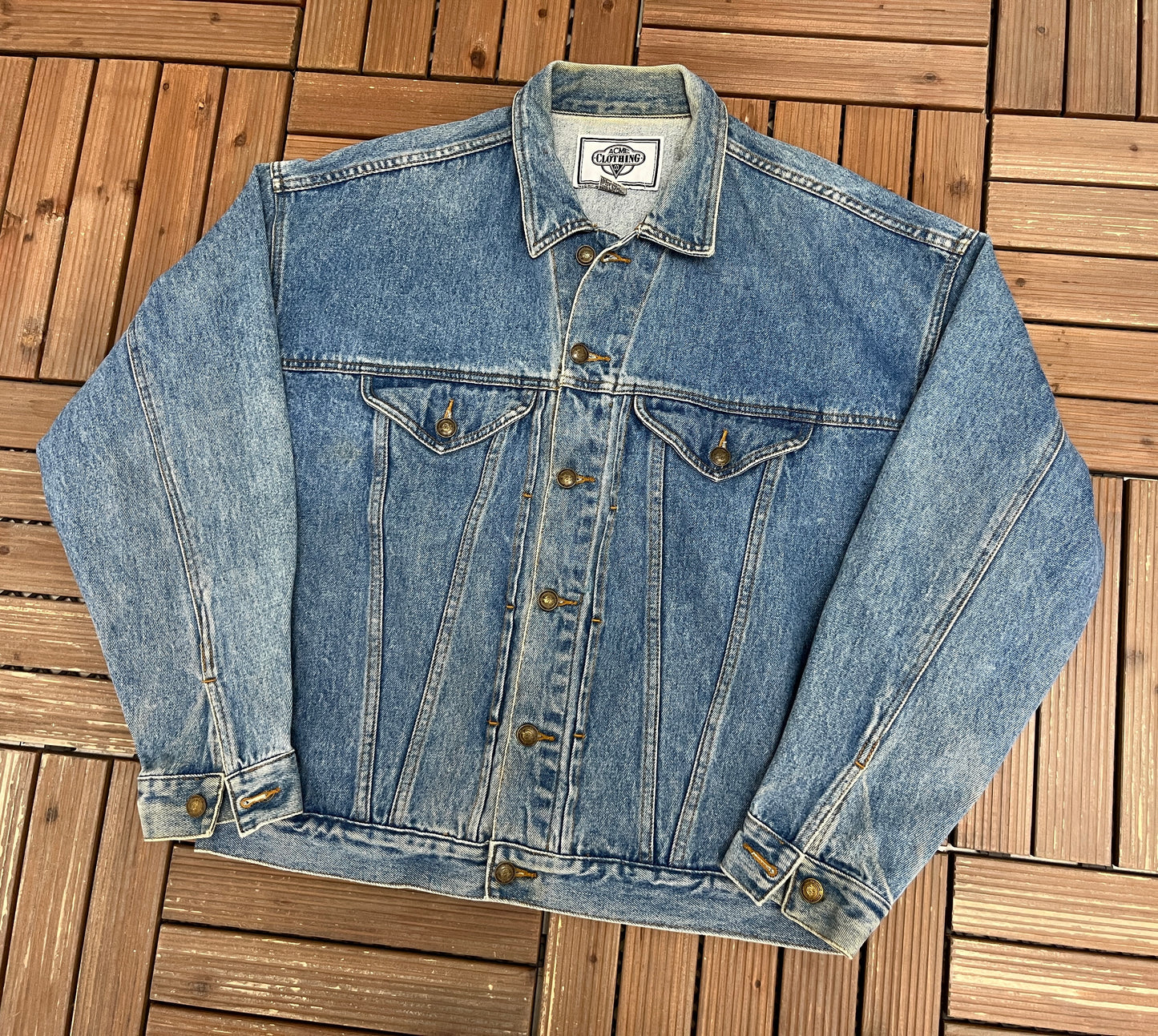 Tasmanian Devils Taz Denim Jacket | Size Medium | Vintage 1990s Blue Jean Jacket |