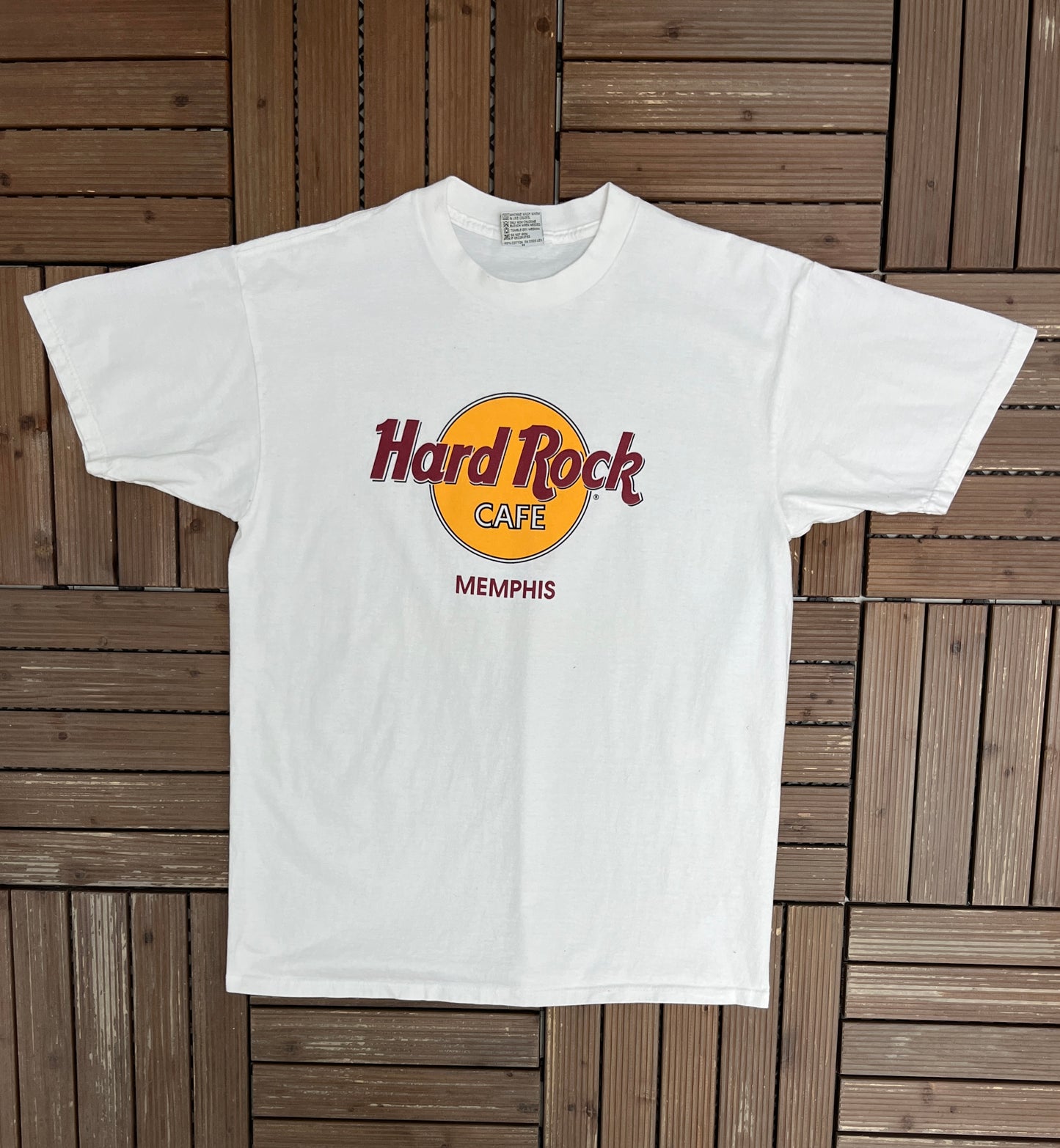 Hard Rock Cafe Memphis Graphic Tee | Size X-Large | Vintage 1990s Promotional White T-Shirt |