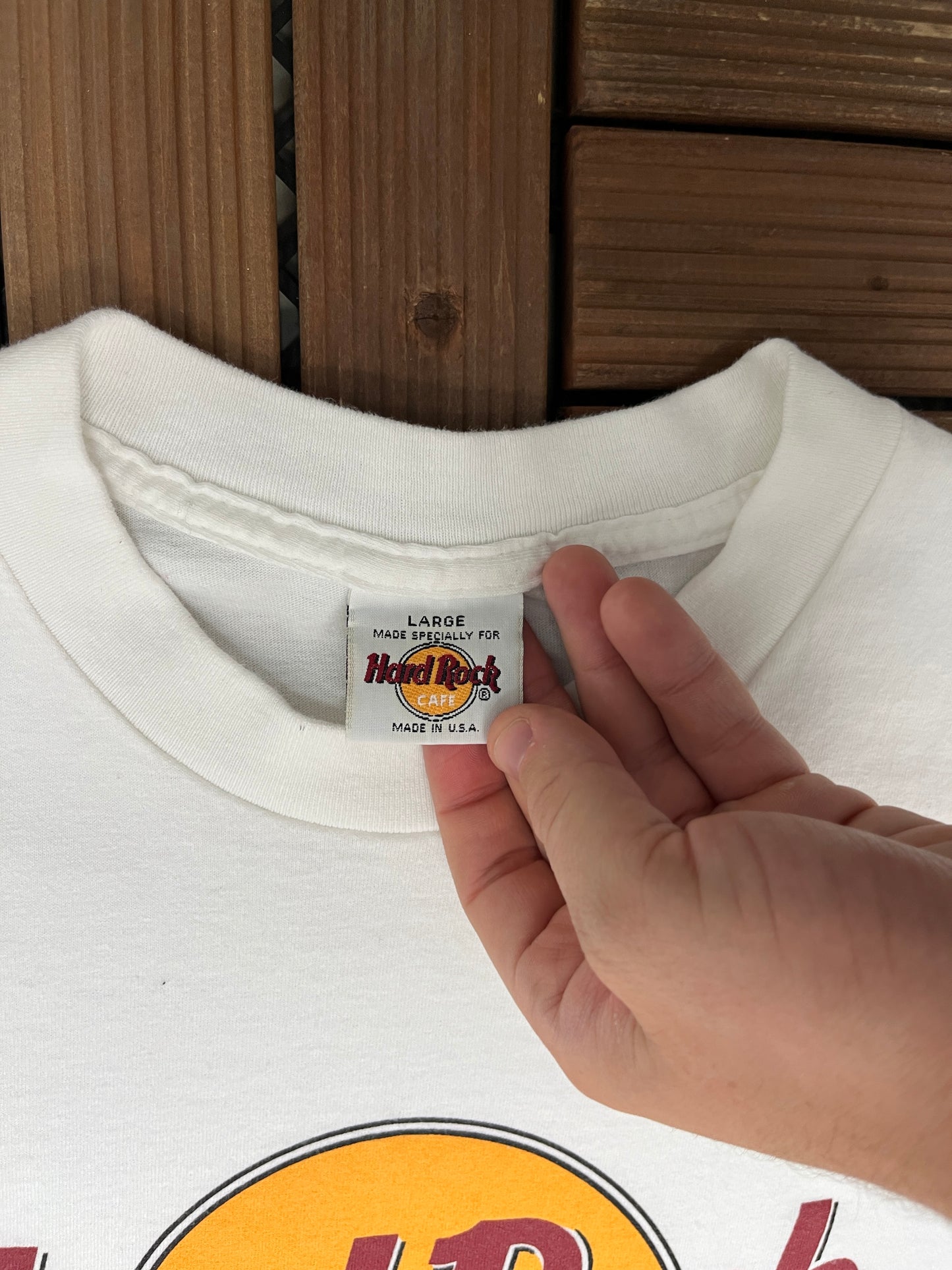 Hard Rock Cafe Memphis Graphic Tee | Size X-Large | Vintage 1990s Promotional White T-Shirt |