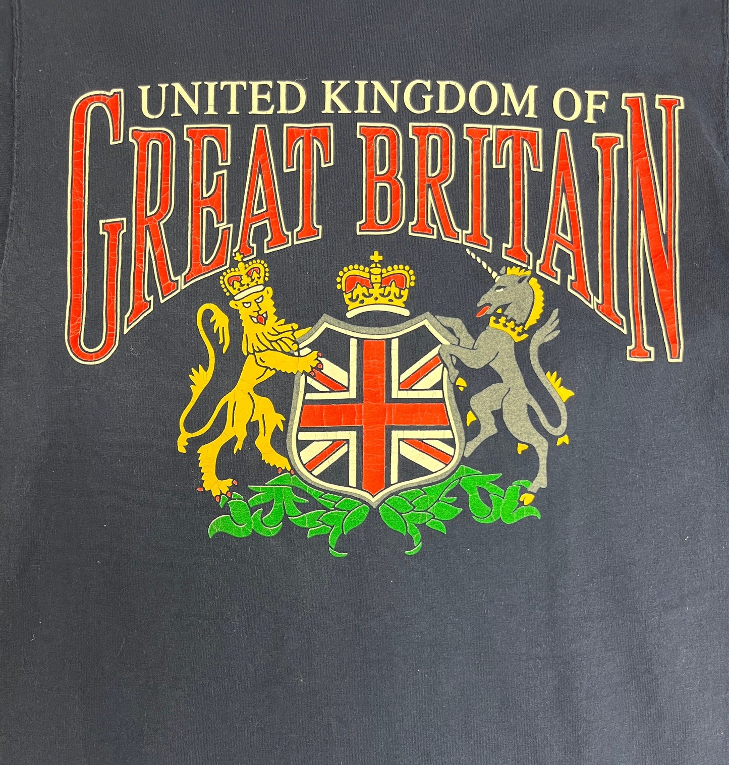 United Kingdom of Great Britain Graphic Tee | Size Medium | Vintage 1990s Tourist Blue T-Shirt | Made in USA |