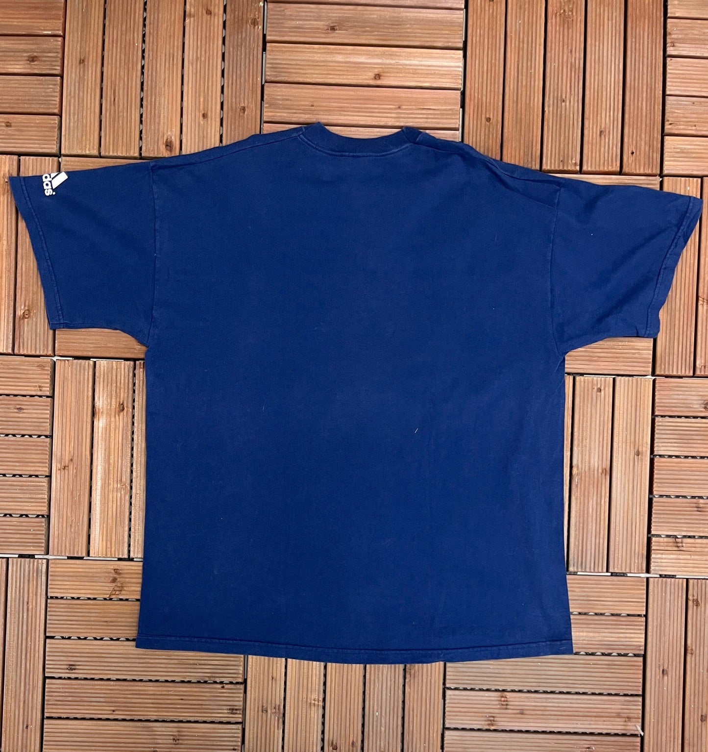 French Football Federation 2000 Graphic Tee | Size X-Large | Vintage 2000s Adidas Soccer Football Blue T-Shirt |