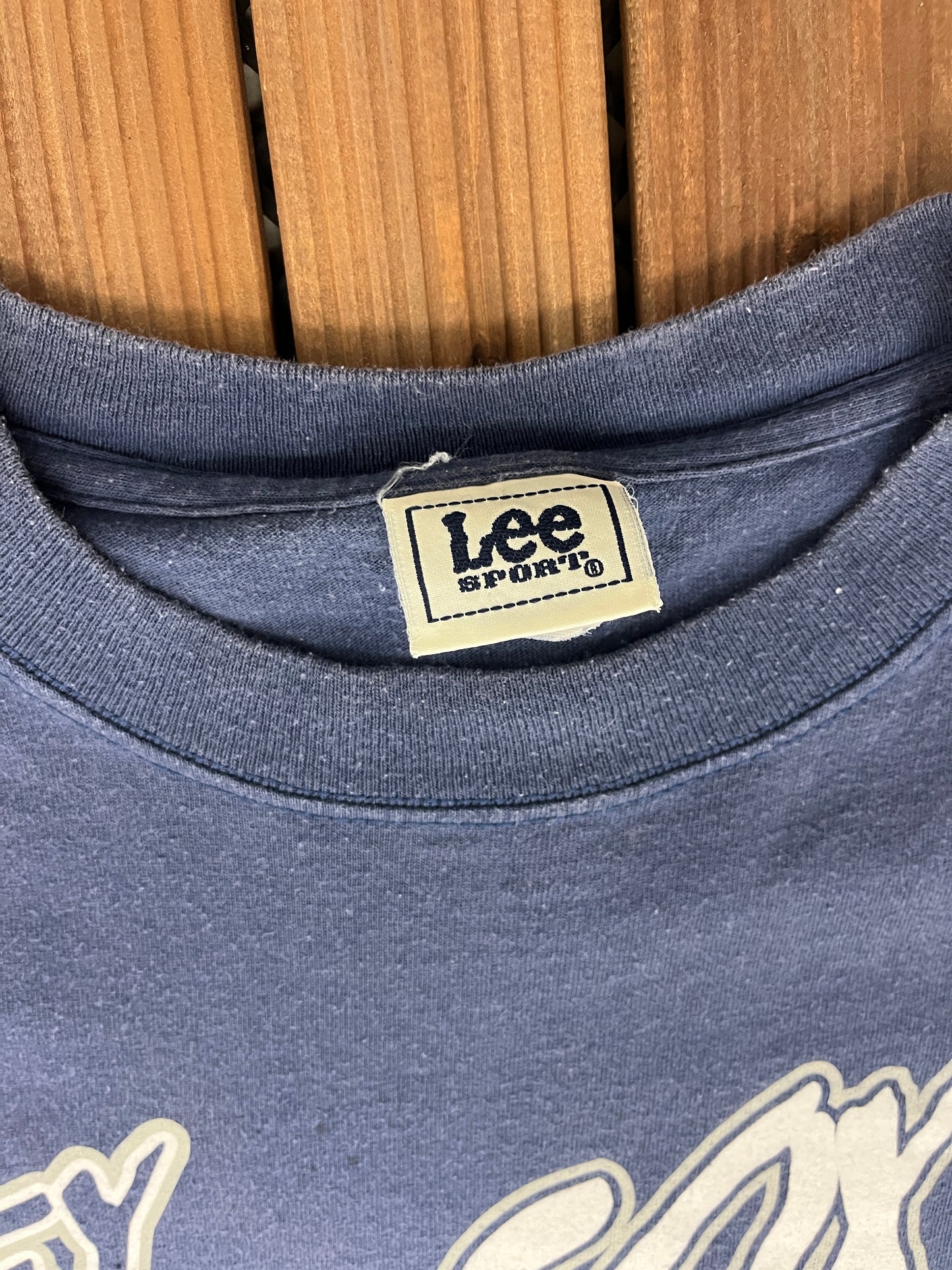 New York Yankees See You In 2090 Graphic Tee | Size Large | Vintage 2000s MLB Baseball Blue T-Shirt |
