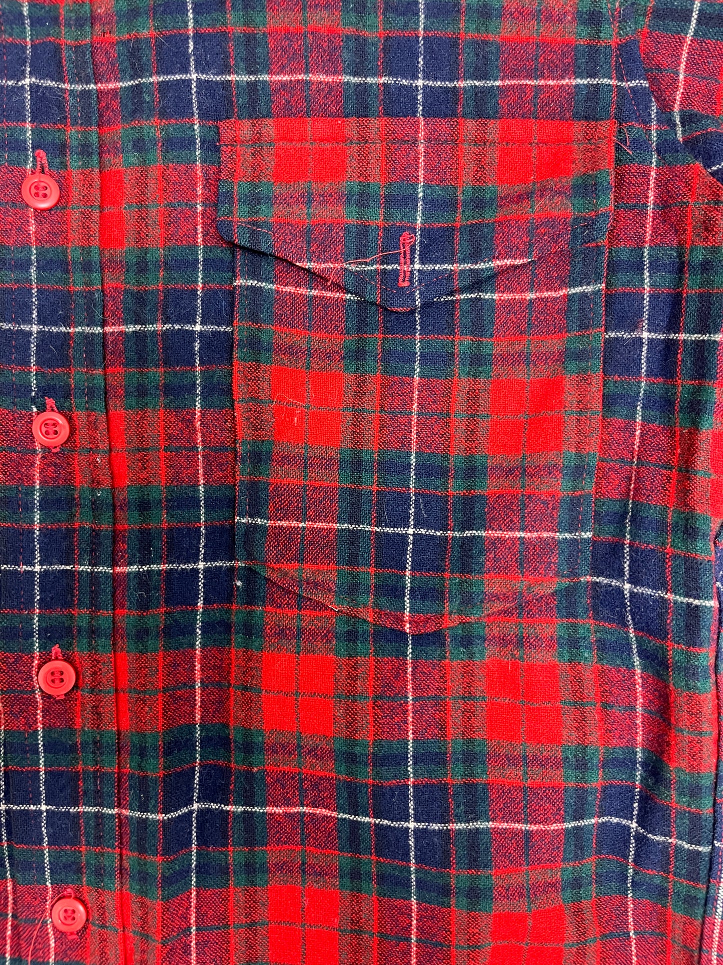 Pendleton Pure Virgin Wool Grey Flannel Shirt | Size Large | Vintage 1990s Red Button Down | Made in USA |