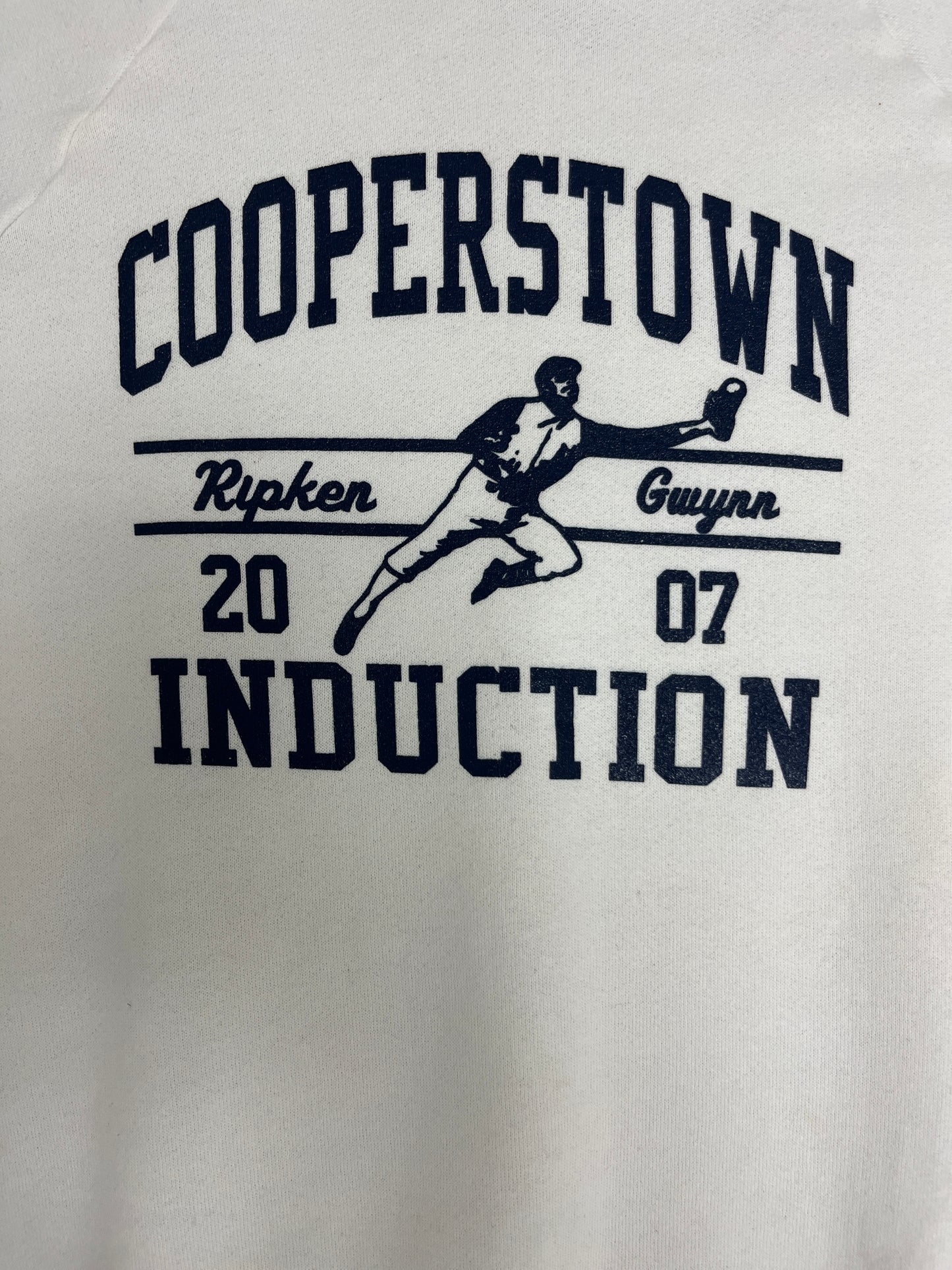 MLB Hall Of Fame Cooperstown Induction Graphic Crewneck | Size Large | Vintage 2000s Baseball White Sweater |