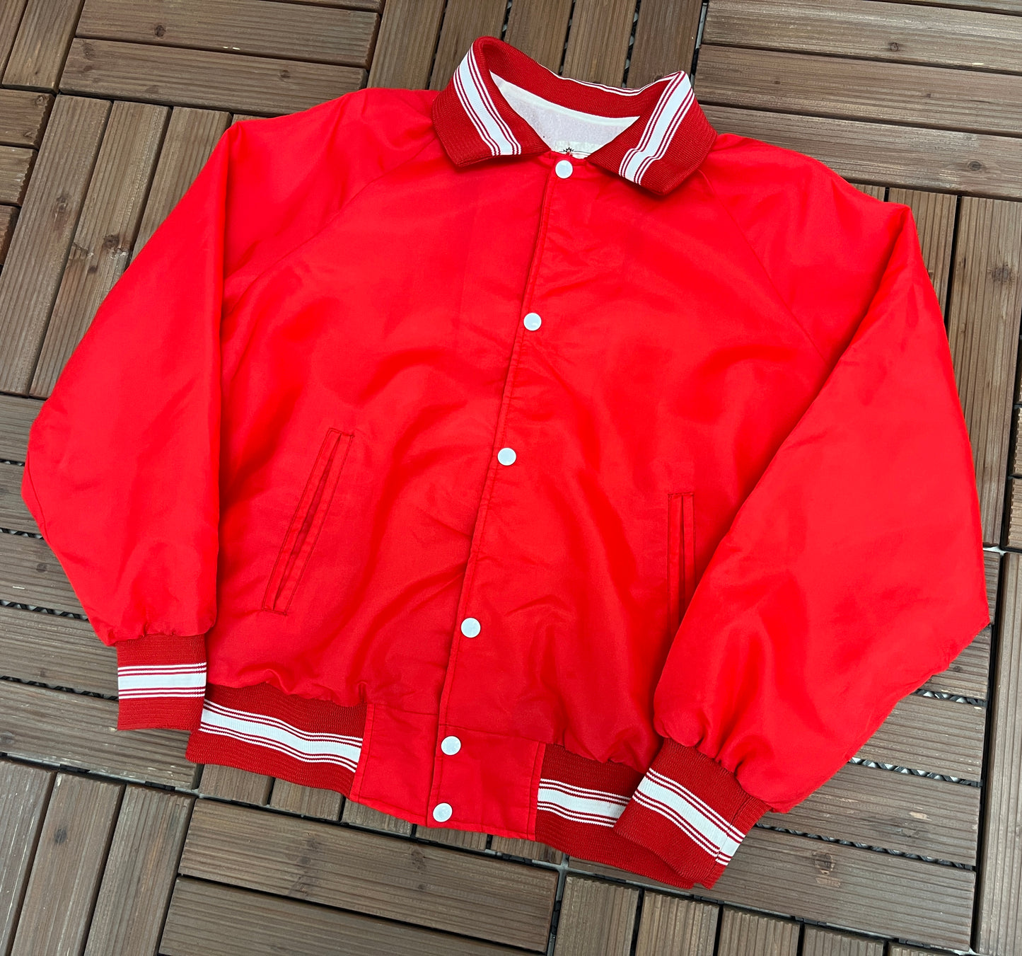 Lacroix Sports Nepean Graphic Jacket | Size Large | Vintage 1990s Varsity Style Bomber Jacket |