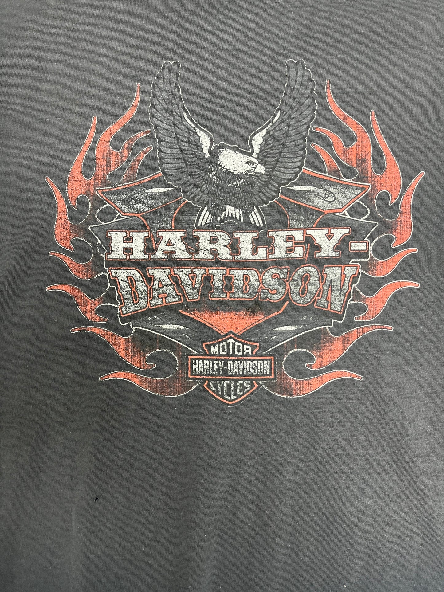 Harley Davidson Meredith, New Hampshire Graphic Tee | Size X-Large | Vintage 2000s Biker Motorcycle Black T-Shirt | Made in USA |