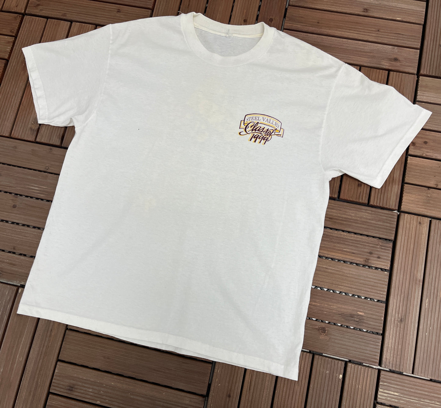 Steel Valley High School 1999 Graphic Tee | Size X-Large | Vintage 1990s High School White T-Shirt |
