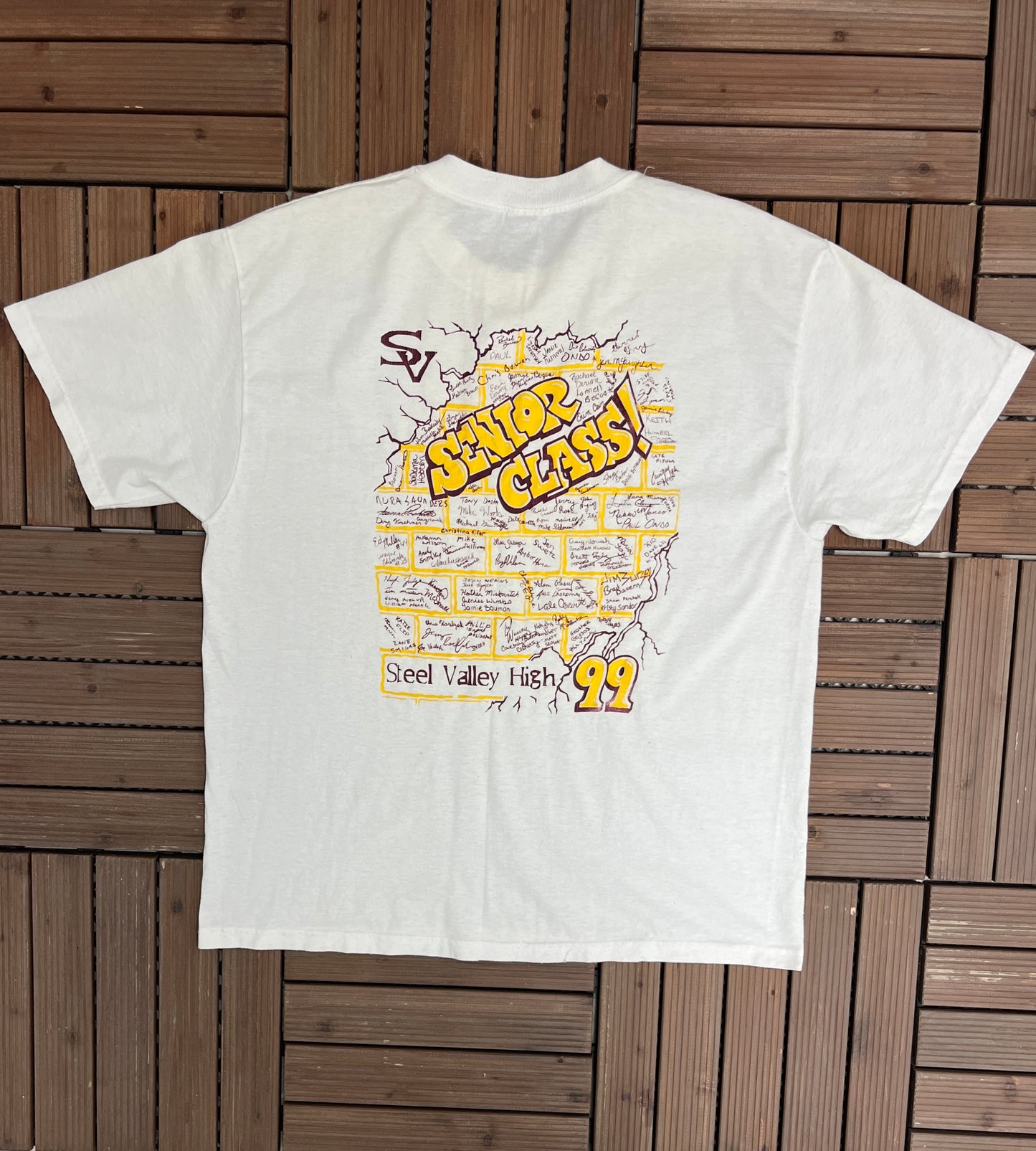 Steel Valley High School 1999 Graphic Tee | Size X-Large | Vintage 1990s High School White T-Shirt |