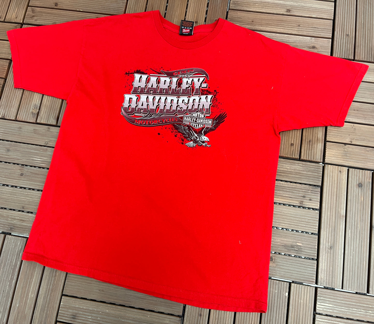 Harley Davidson Lexington, Kentucky Graphic Tee | Size X-Large | Vintage 2000s Biker Red T-Shirt |