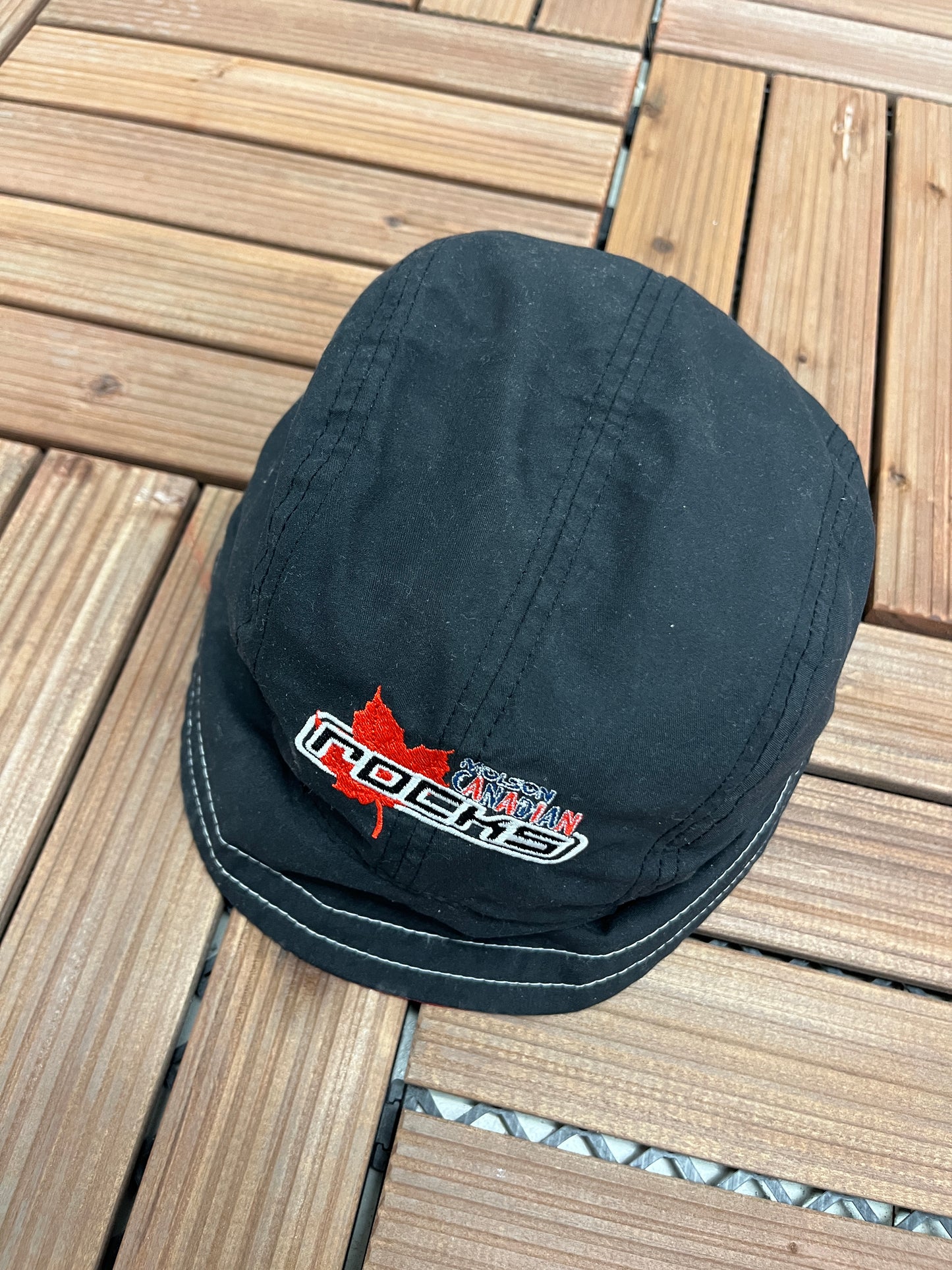 Molson Canadian Rocks Embroidered Graphic Bucket Hat | One Size Fits All | Vintage Promotional Black Bucket Cap |