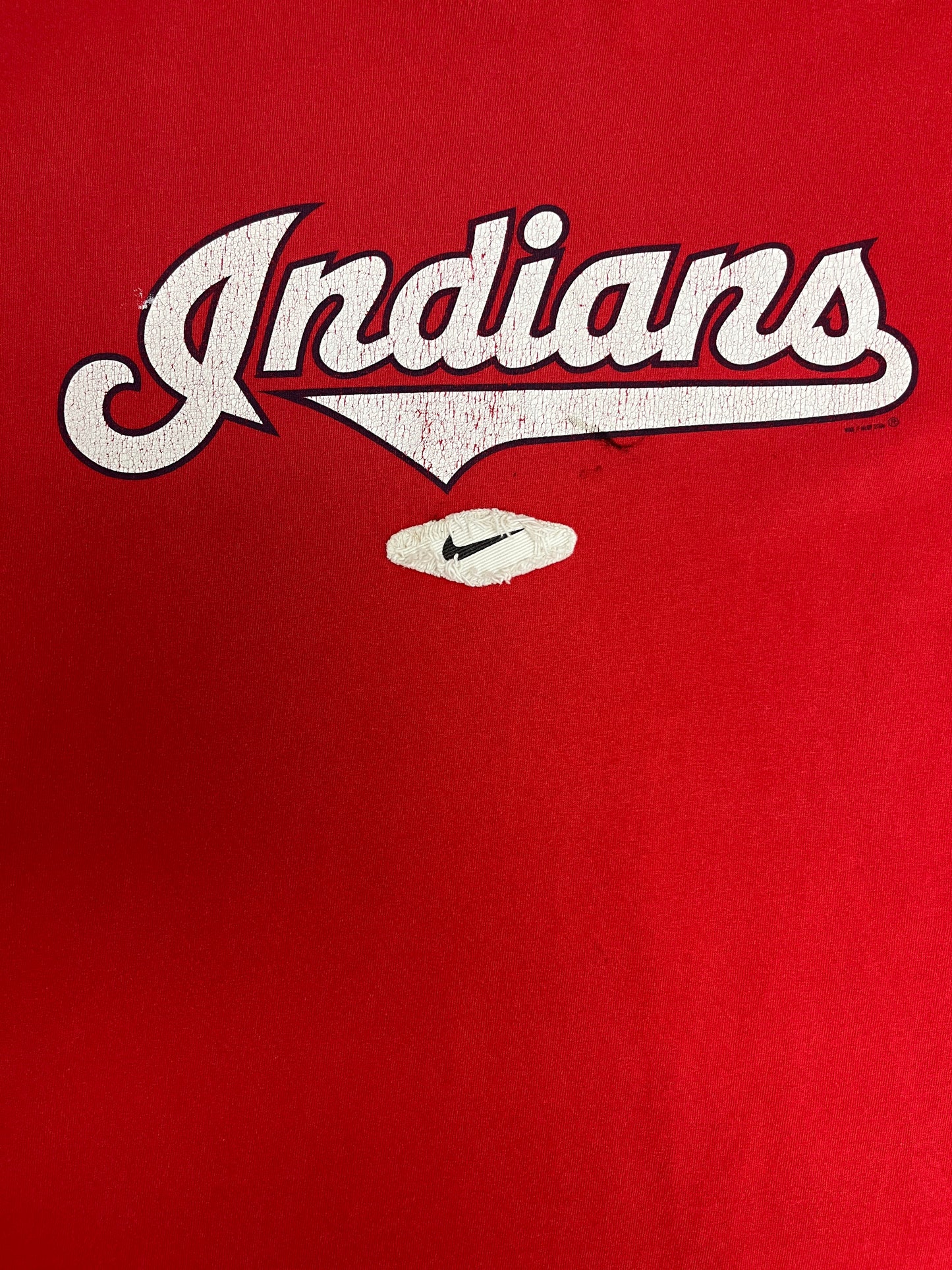 Cleveland Indians Nike Graphic Tee | Size Large | Vintage 2000s Nike MLB Baseball Red T-Shirt |