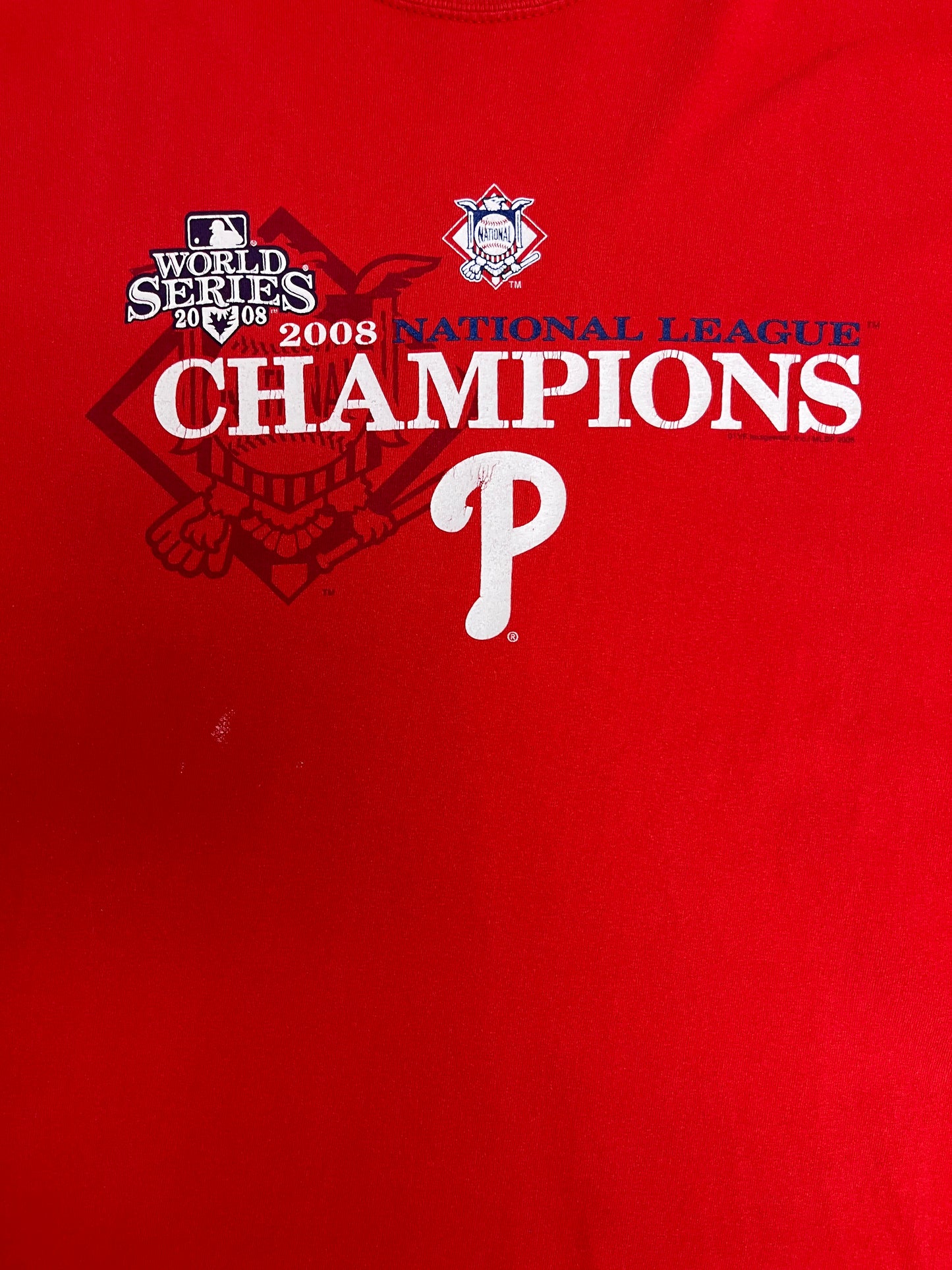 Philadelphia Phillies 2008 National League Champions Graphic Tee | Size XX-Large | Vintage 2000s MLB Baseball Red T-Shirt |