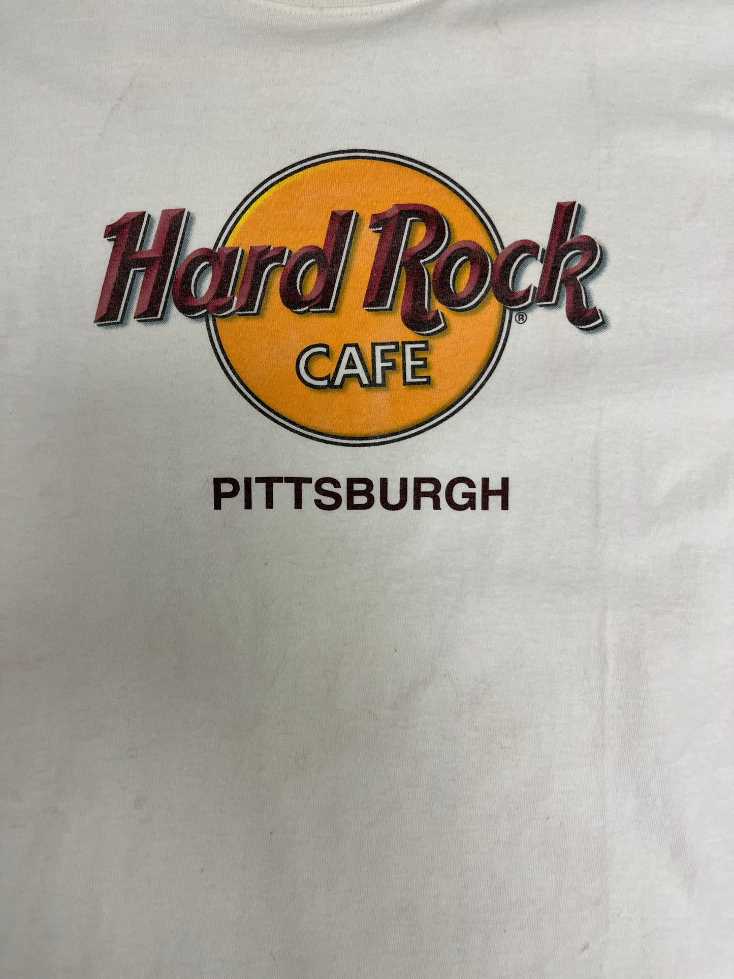 Hard Rock Cafe Pittsburgh, Pennsylvania Graphic Tee | Size X-Large | Vintage 2000s Collectors White T-Shirt | Free Shipping to USA |