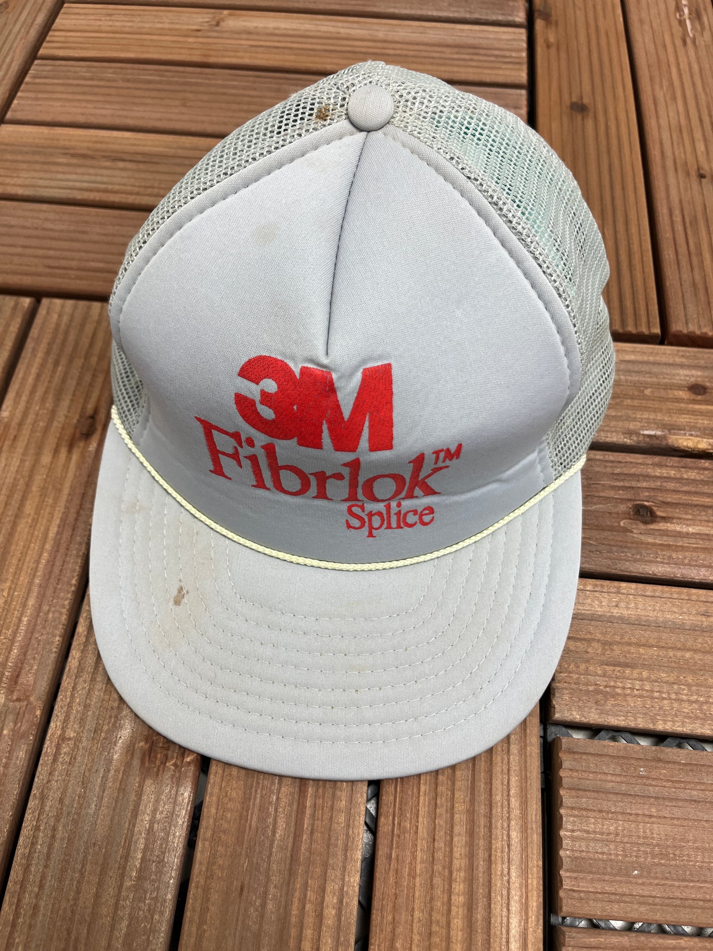 3M Fibrlok Splice Graphic Hat | One Size With A Snap Back | Vintage 1990s Promotional Grey Trucker Cap | Free Shipping to USA |
