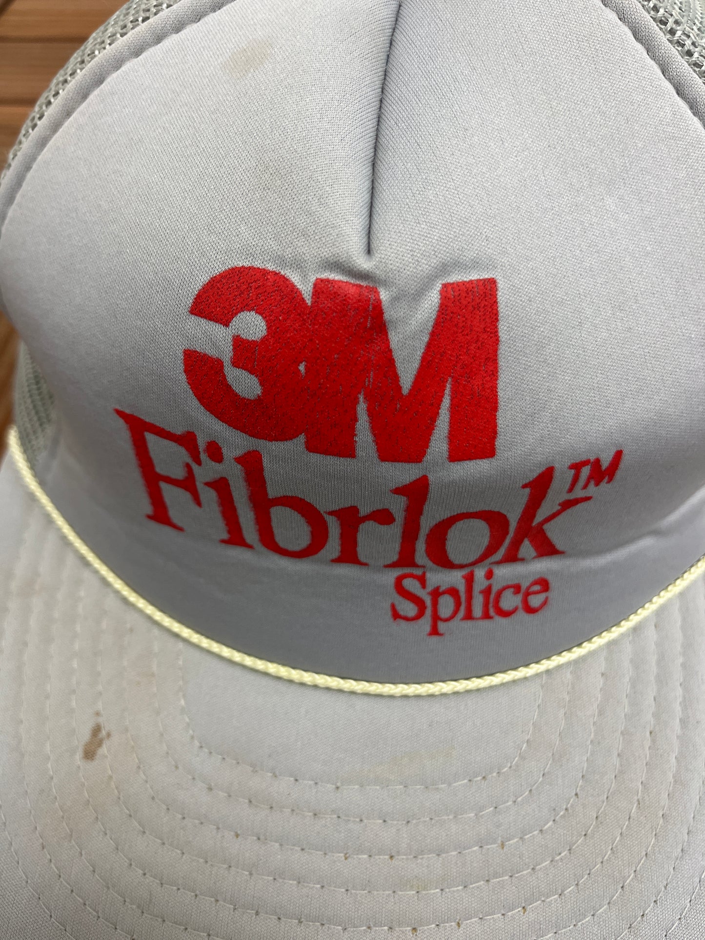 3M Fibrlok Splice Graphic Hat | One Size With A Snap Back | Vintage 1990s Promotional Grey Trucker Cap | Free Shipping to USA |