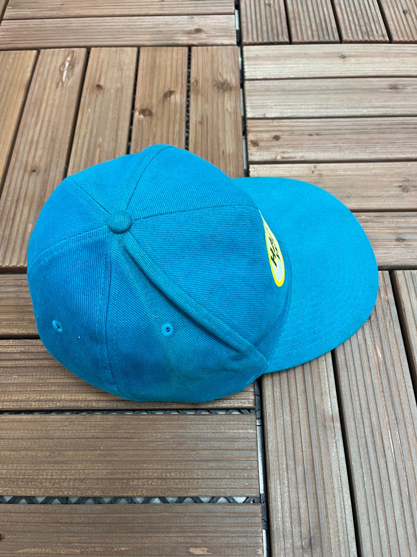 Hard At Work Embroidered Graphic Hat | Adjustable With Strap Back | Vintage 2000s Promotional Green Cap |