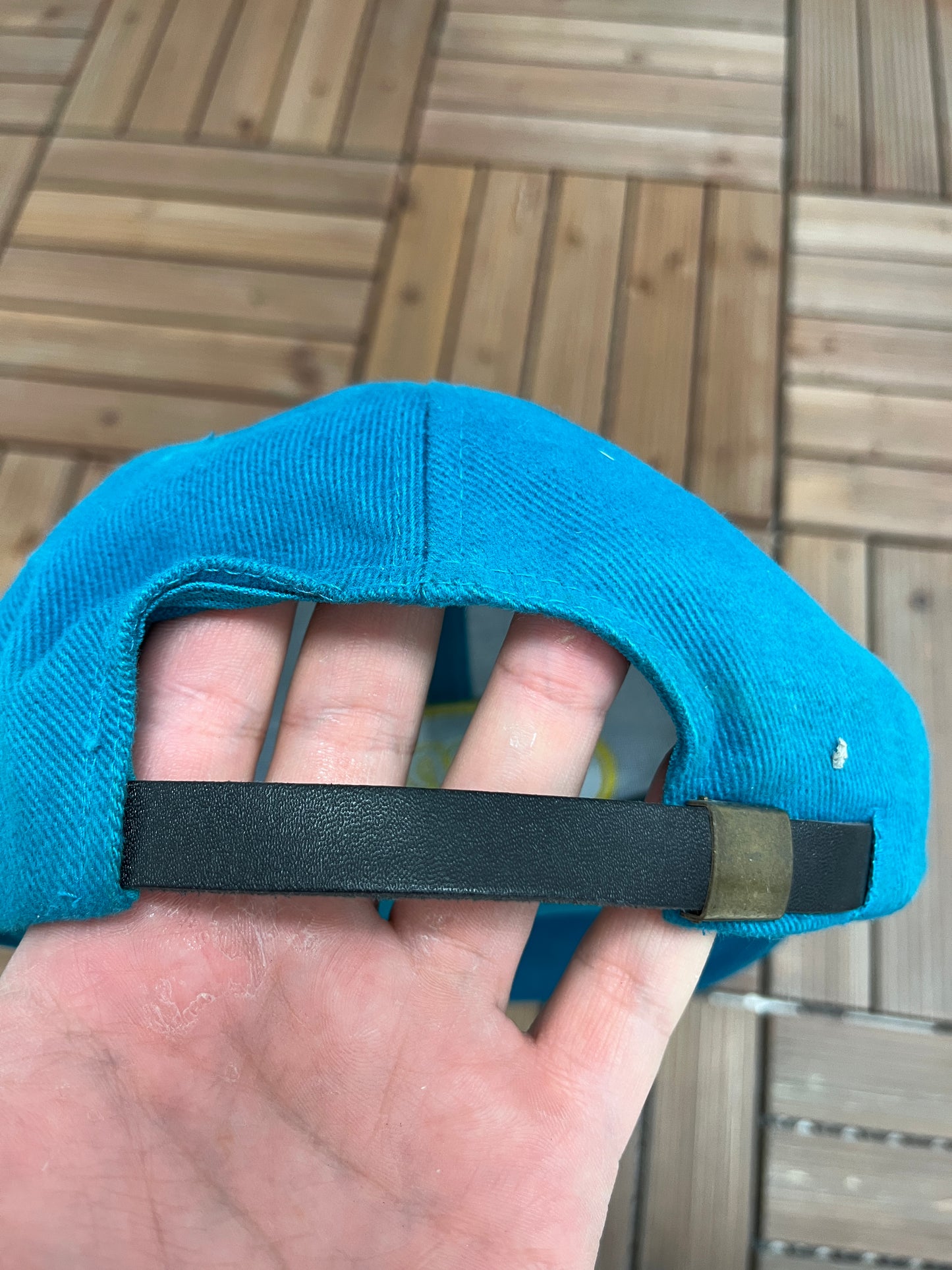 Hard At Work Embroidered Graphic Hat | Adjustable With Strap Back | Vintage 2000s Promotional Green Cap |