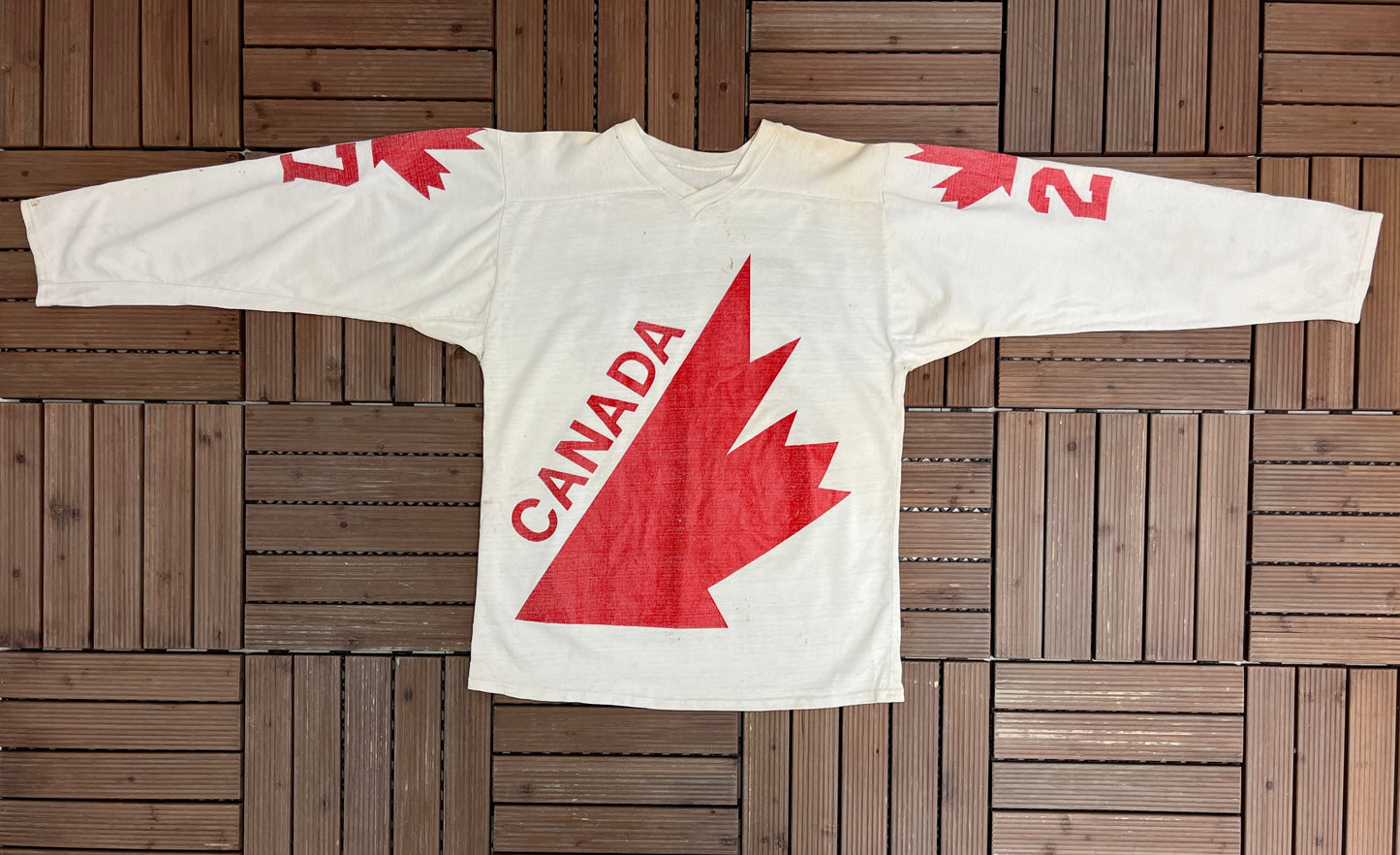Team Canada Darryl Sittler '76 Canada Cup Hockey Jersey | Size Large | Vintage 1970s Hockey White Jersey |