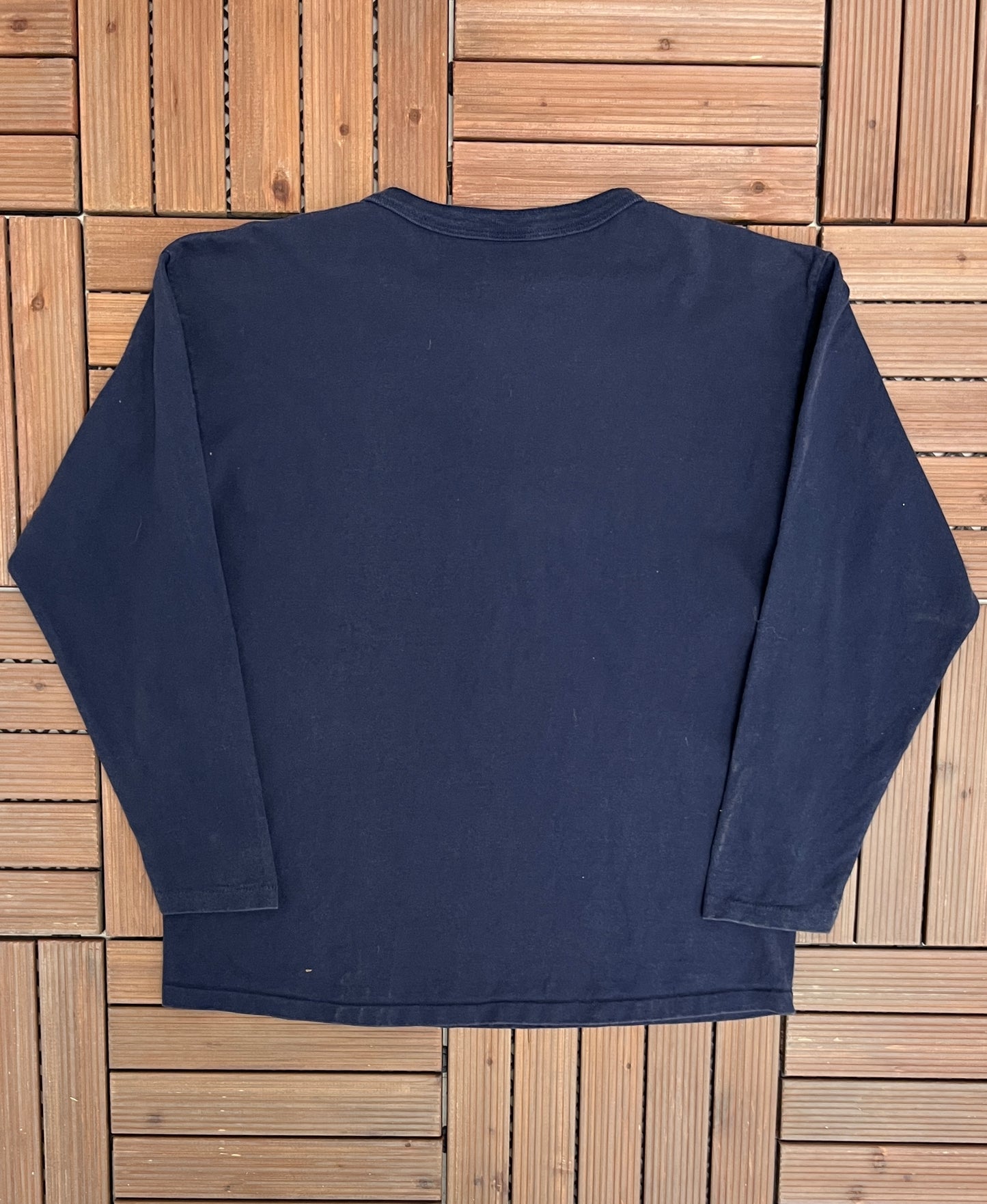 Nike Securities L.P. Embroidered Graphic Tee | Size Large | Vintage 1990s Nike Bootleg Long Sleeve Blue T-Shirt | Free Shipping to USA |