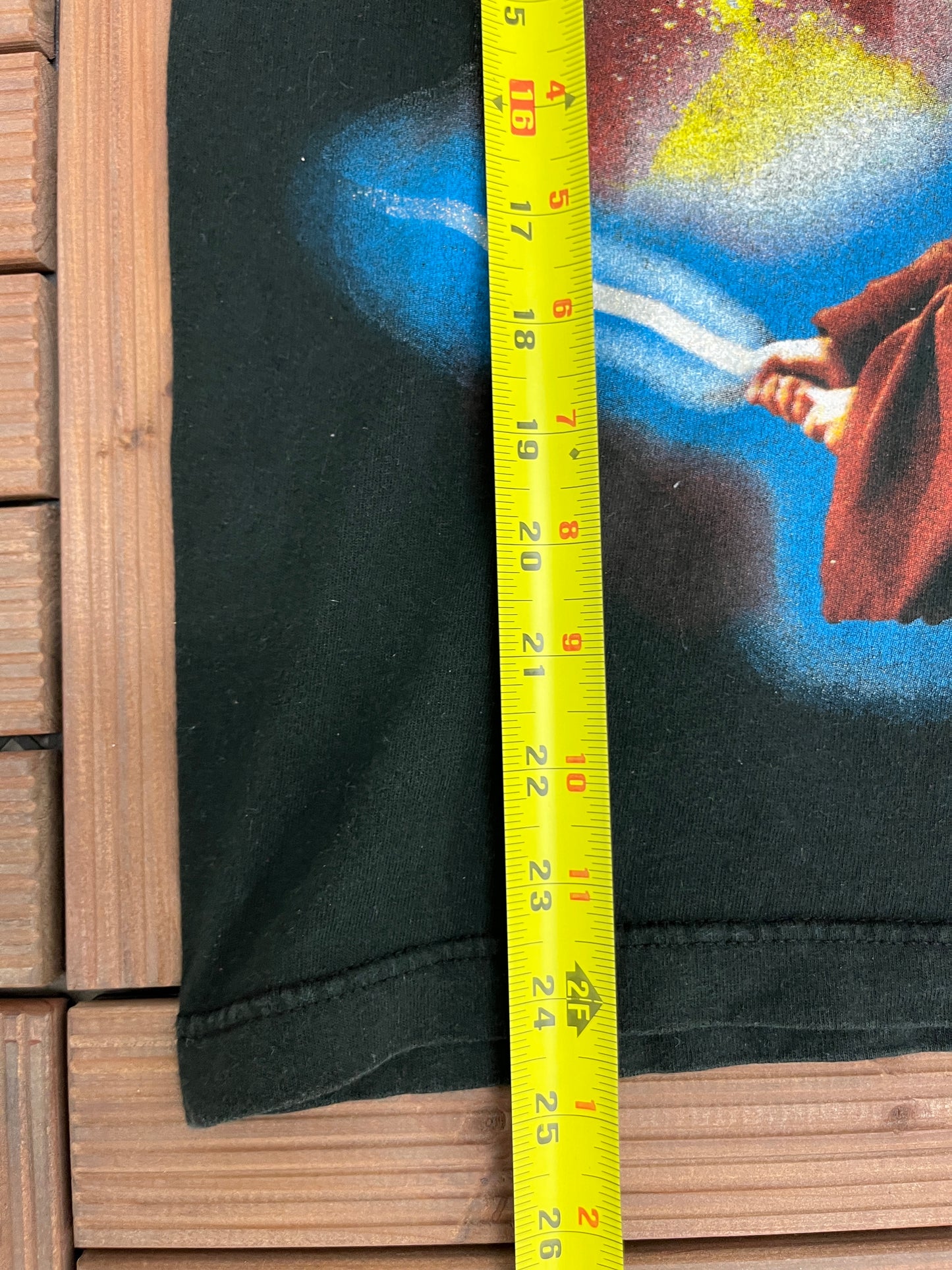 Star Wars Qui-Gon Jinn Graphic Tee | Size Medium | Vintage 2000s Black Star Wars Movie Character T-Shirt |