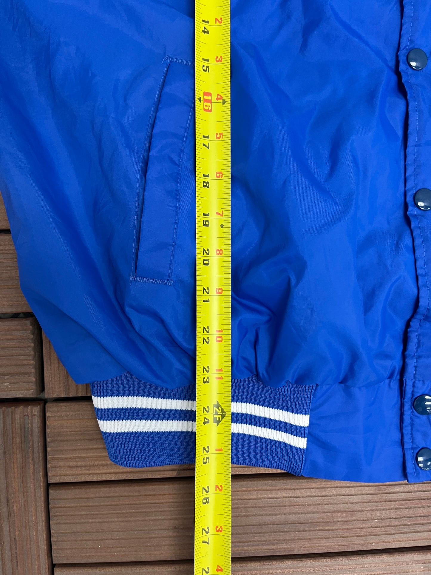 M&M Racing JIm Varsity Jacket | Size X-Large | Vintage 1990s Varsity Bomber Blue Jacket | Made in USA |