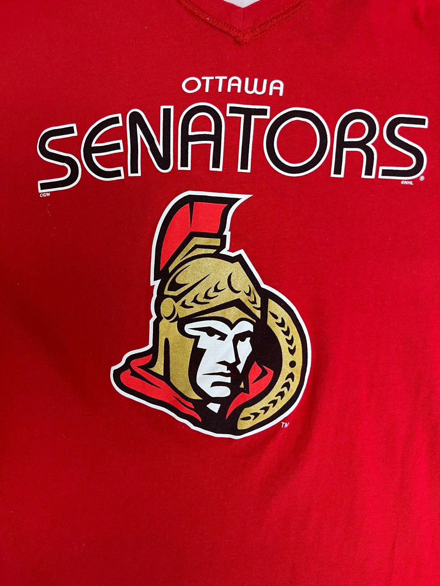 Ottawa Senators Graphic Tee | Size X-Large | Vintage 2000s NHL Hockey Red T-Shirt |