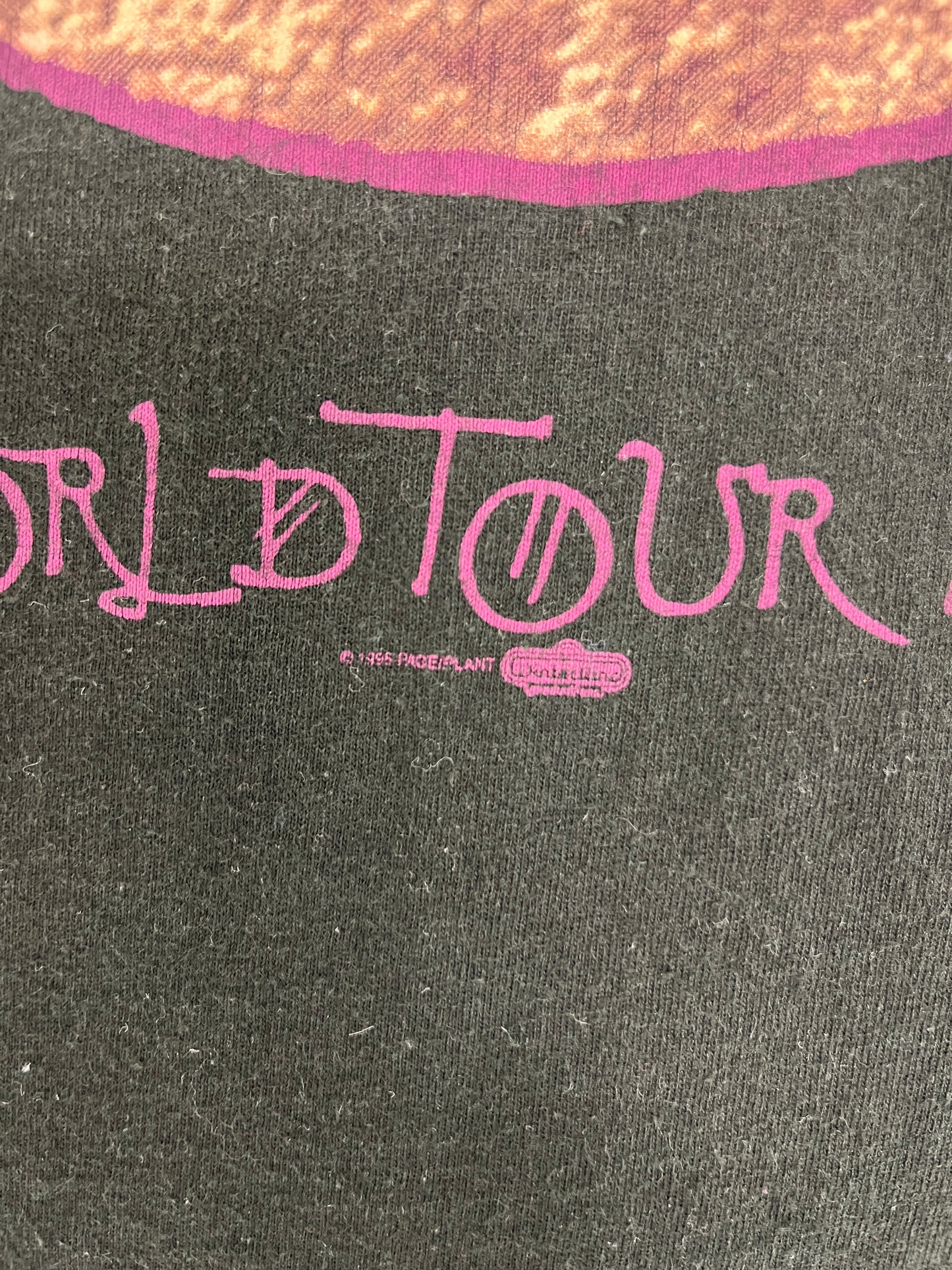 Jimmy Page & Robert Plant Zoso World Tour 1995 Graphic Tee | Size X-Large | Vintage 1990s Rock Band Black T-Shirt |