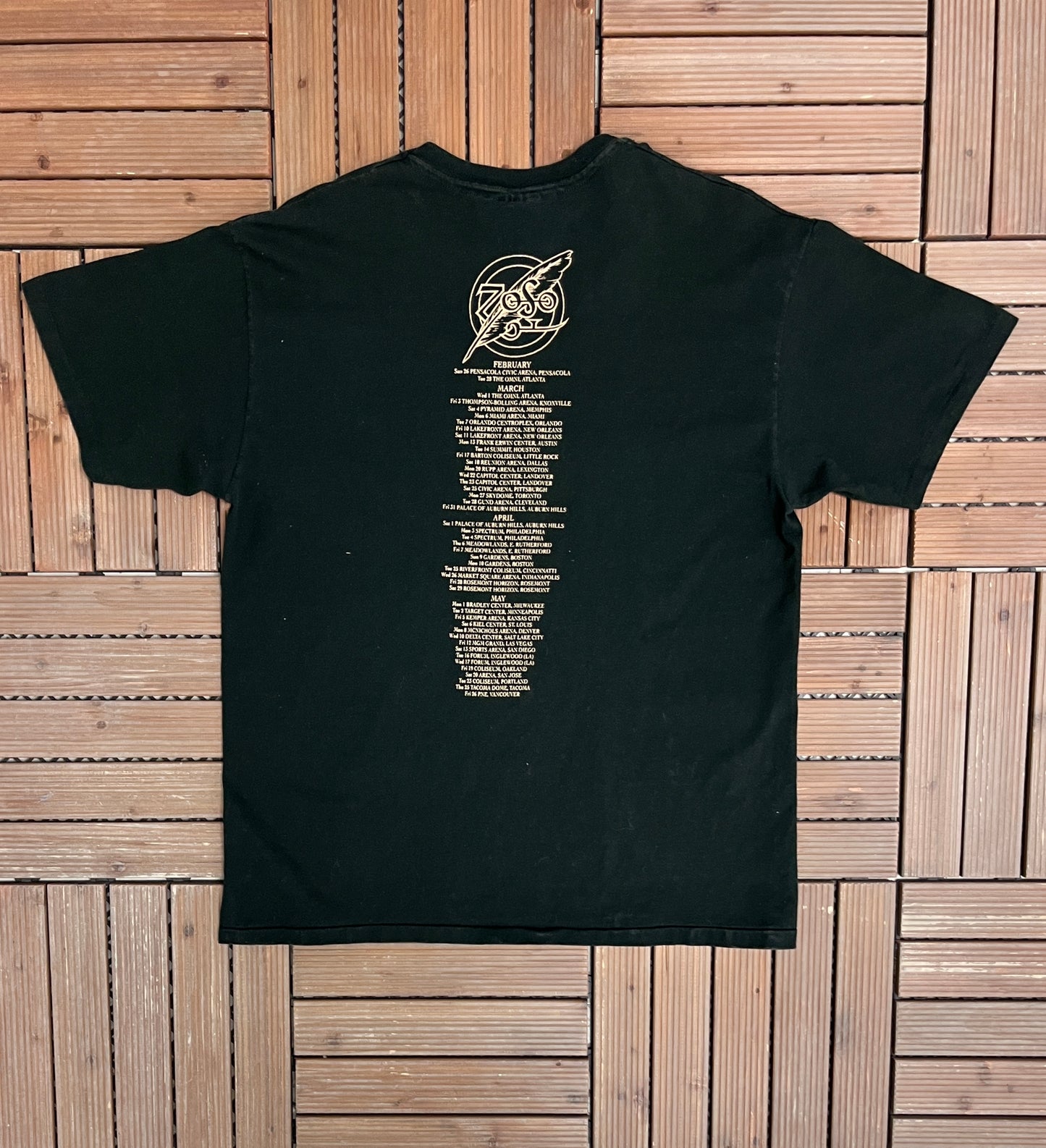 Jimmy Page & Robert Plant Zoso World Tour 1995 Graphic Tee | Size X-Large | Vintage 1990s Rock Band Black T-Shirt |