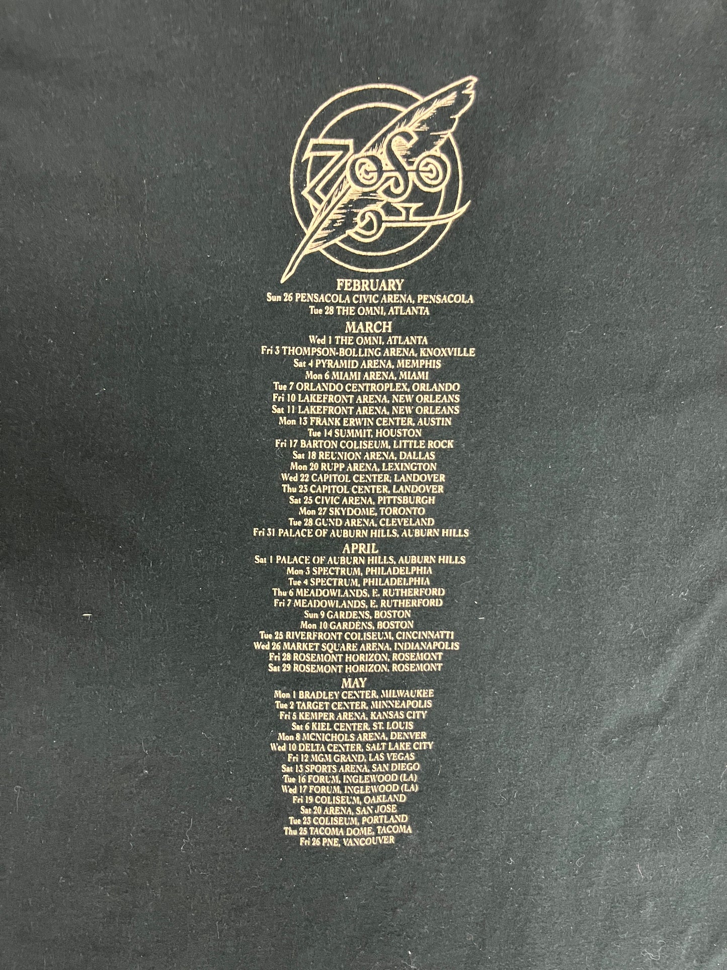 Jimmy Page & Robert Plant Zoso World Tour 1995 Graphic Tee | Size X-Large | Vintage 1990s Rock Band Black T-Shirt |