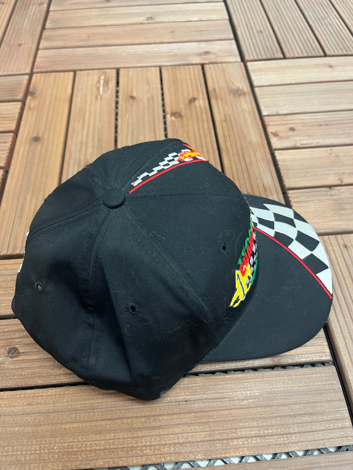 Team Character Talladega 2000 Graphic Hat | Adjustable With Snap Back | Vintage 2000s Racing Black Cap | Free Shipping to America |