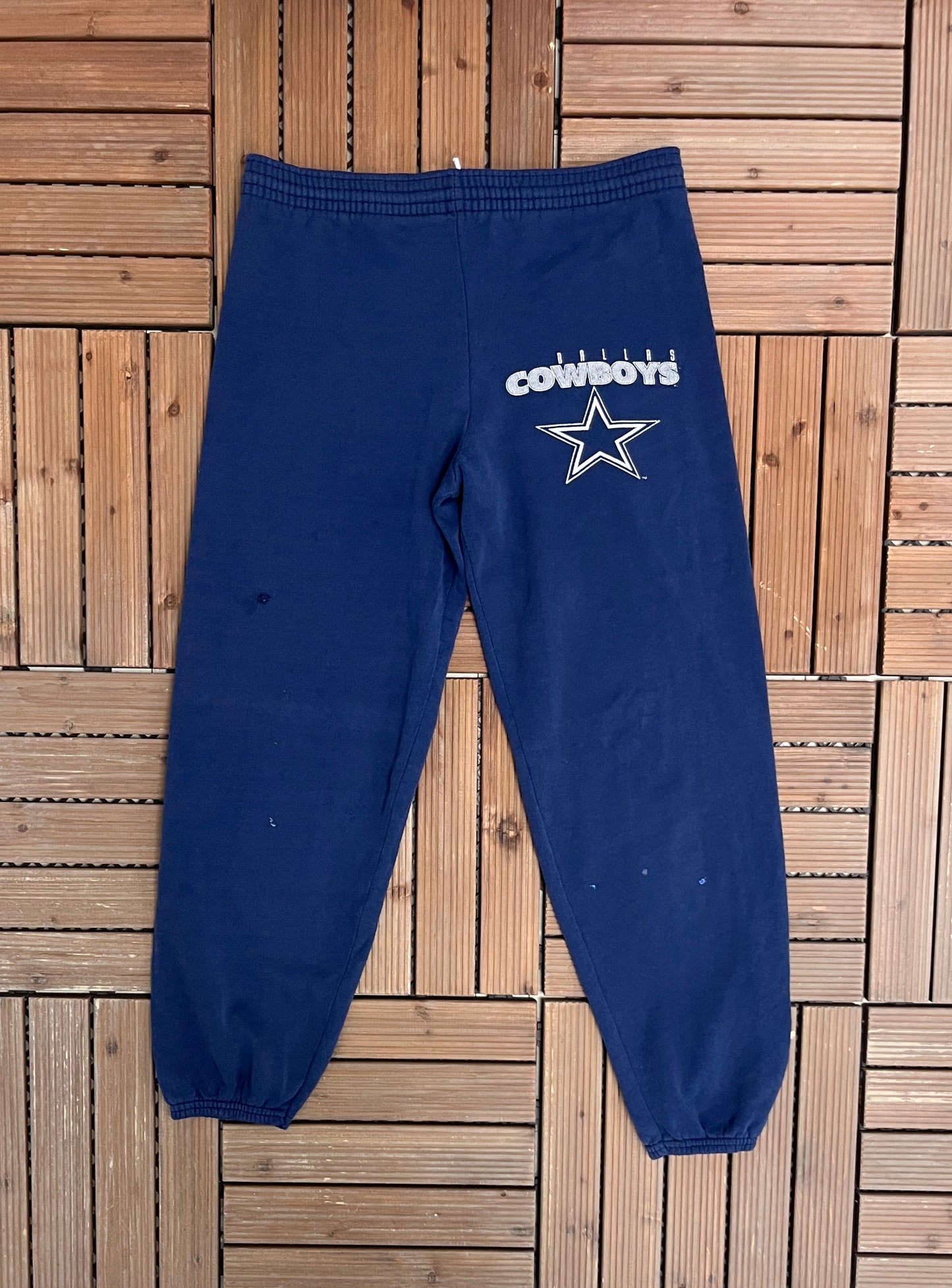 Dallas Cowboys Graphic Sweat Pants | Size Small | Vintage 1990s NFL Football Blue Sweat Pants |