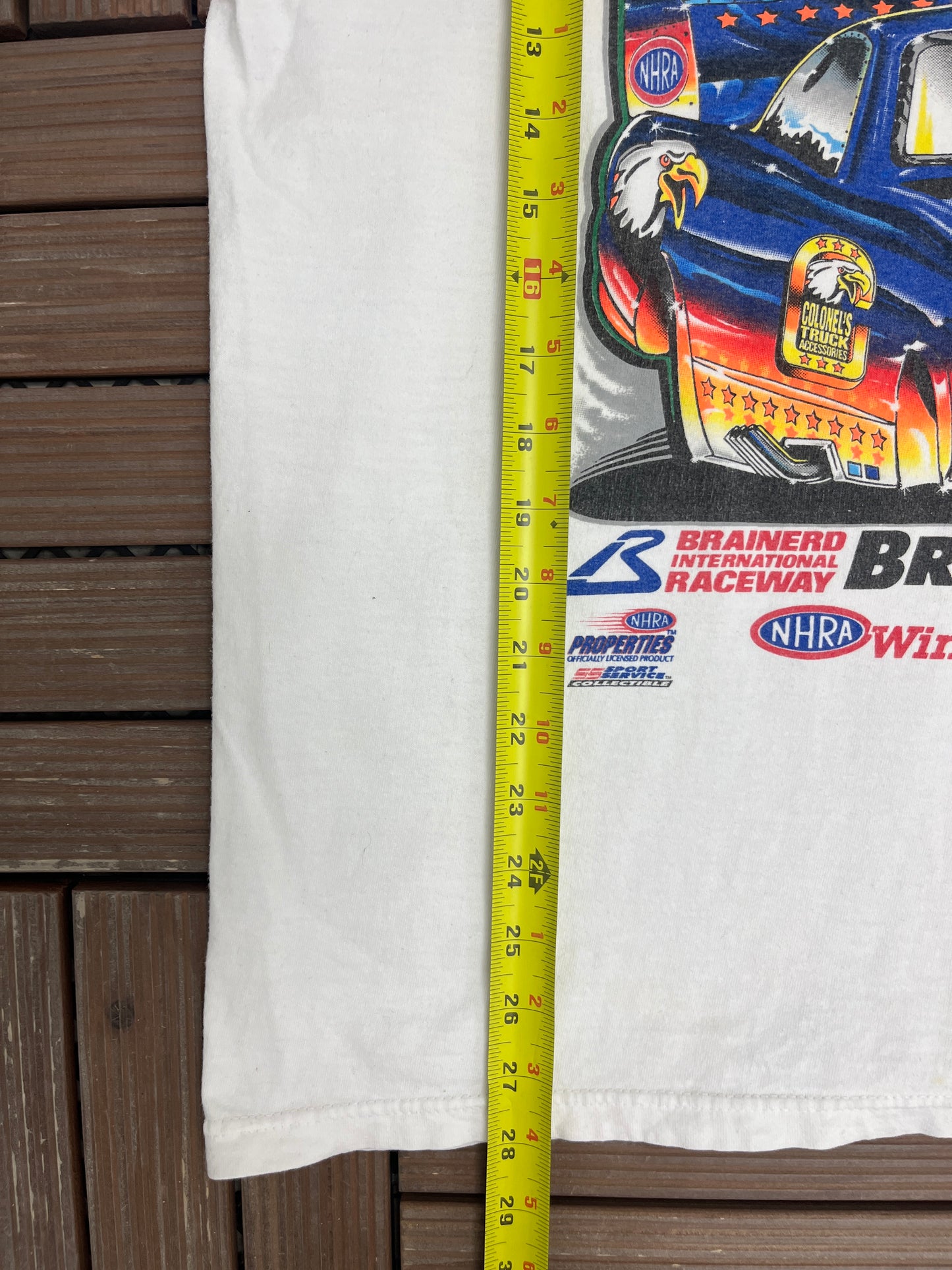 18th Annual NHRA Nationals 1999 Graphic Tee | Size X-Large | Vintage 1990s NHRA Racing White T-Shirt |