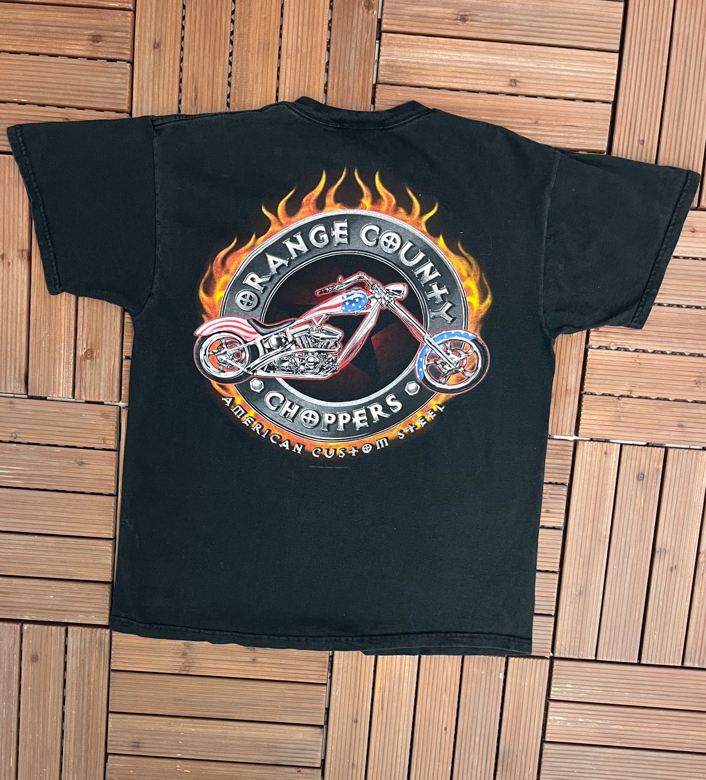 Orange County Choppers Graphic Tee | Size Large | Vintage 2000s Retro Motorcycle Racing Black Biker T-Shirt | Free Shipping to USA|