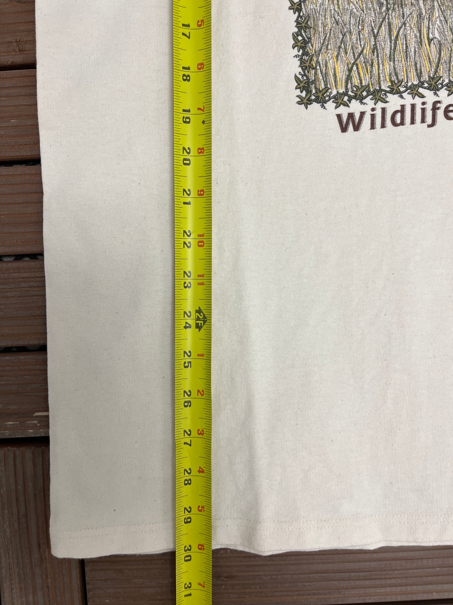 Wildlife Encounters Graphic Tee | Size Medium | Vintage 1990s Made in USA Animal White T-Shirt |