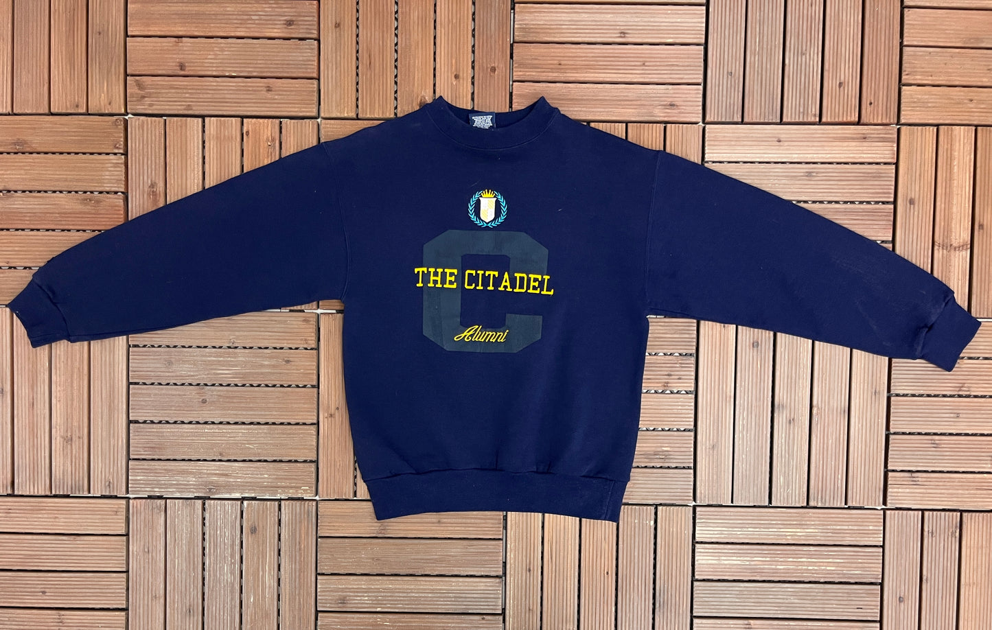 The Citadel Alumni Graphic Crewneck | Size Medium | Vintage 1990s College Blue Sweater |