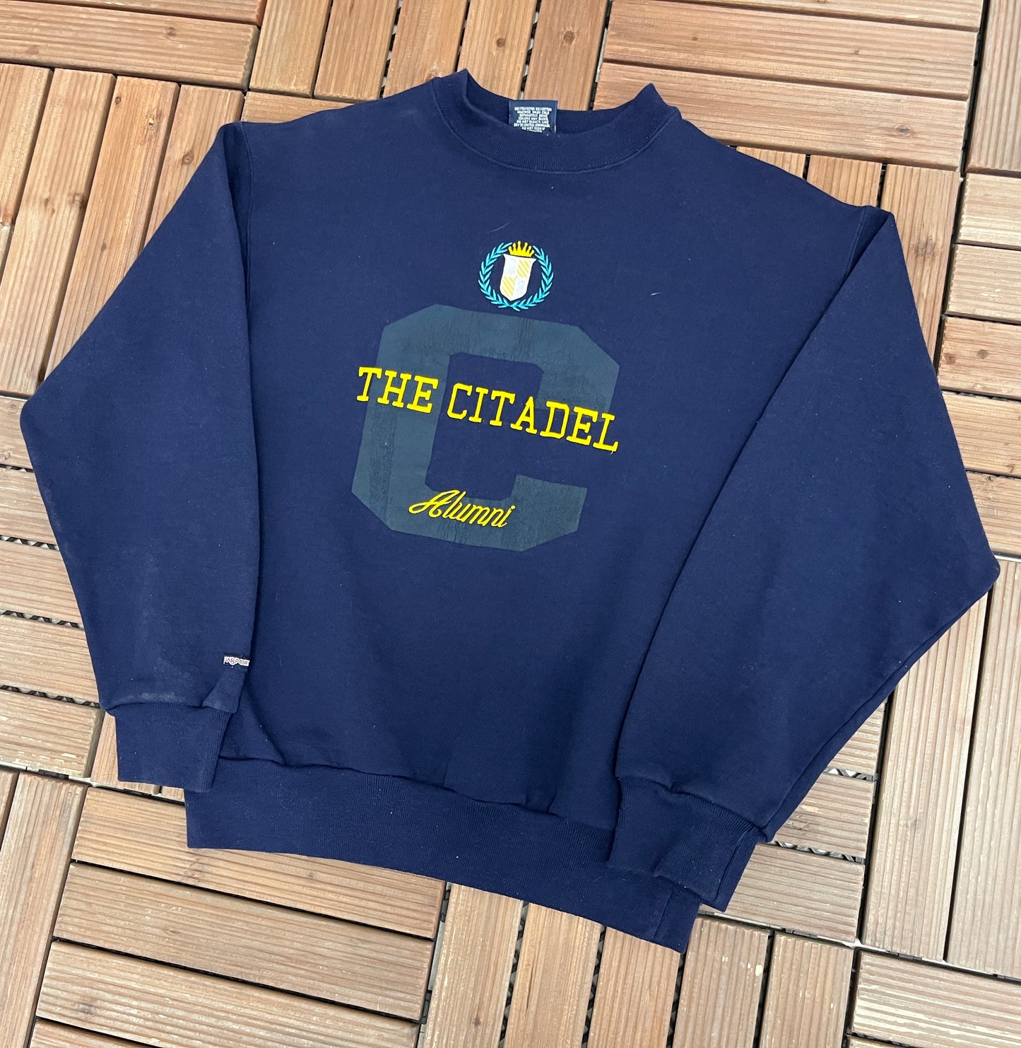The Citadel Alumni Graphic Crewneck | Size Medium | Vintage 1990s College Blue Sweater |