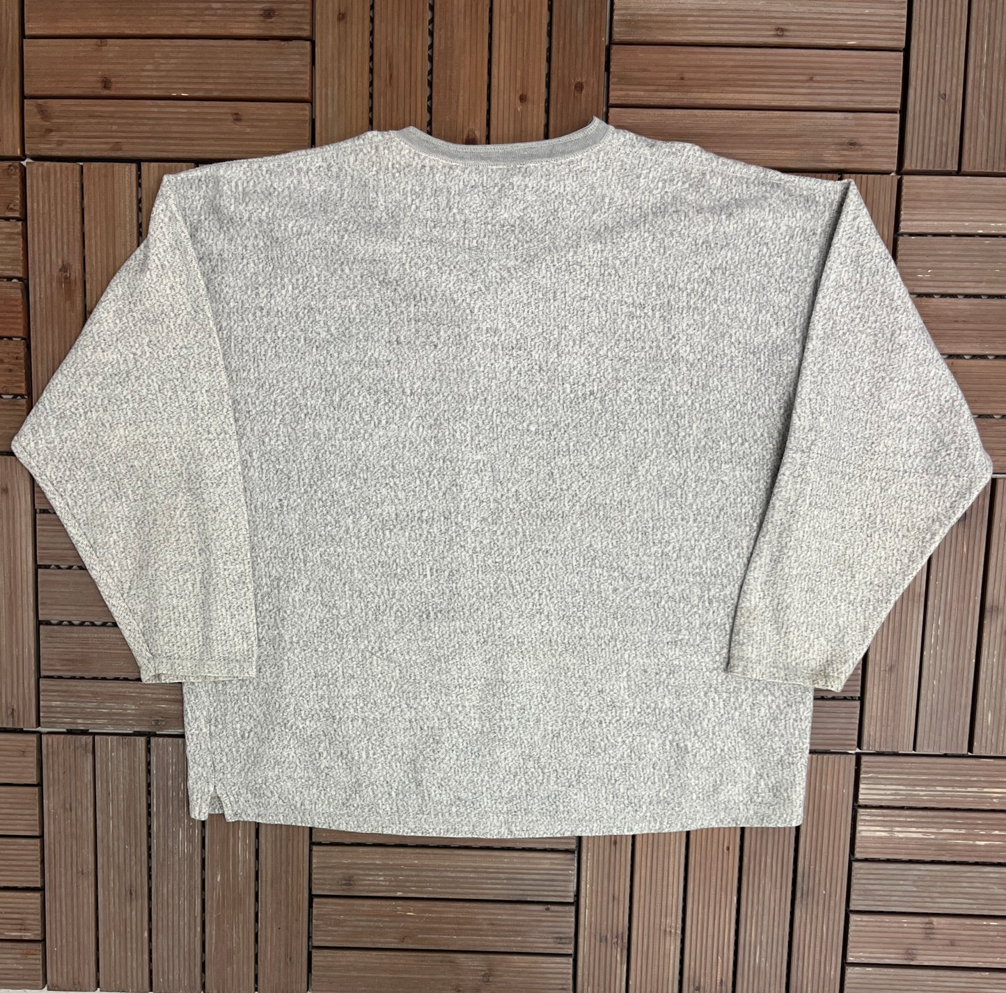 Green Bay Packers Embroidered Graphic Quarter Button Sweater | Size X-Large | Vintage 1990s NFL Football Grey Sweater |